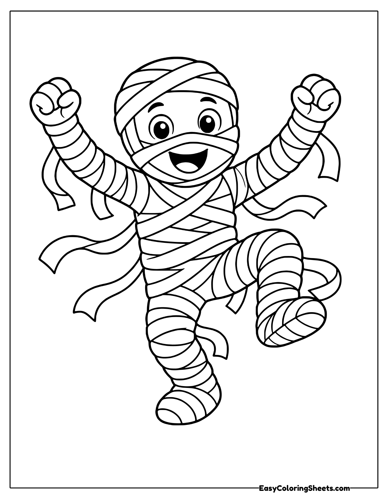 Mummy dancing with loose bandages flying