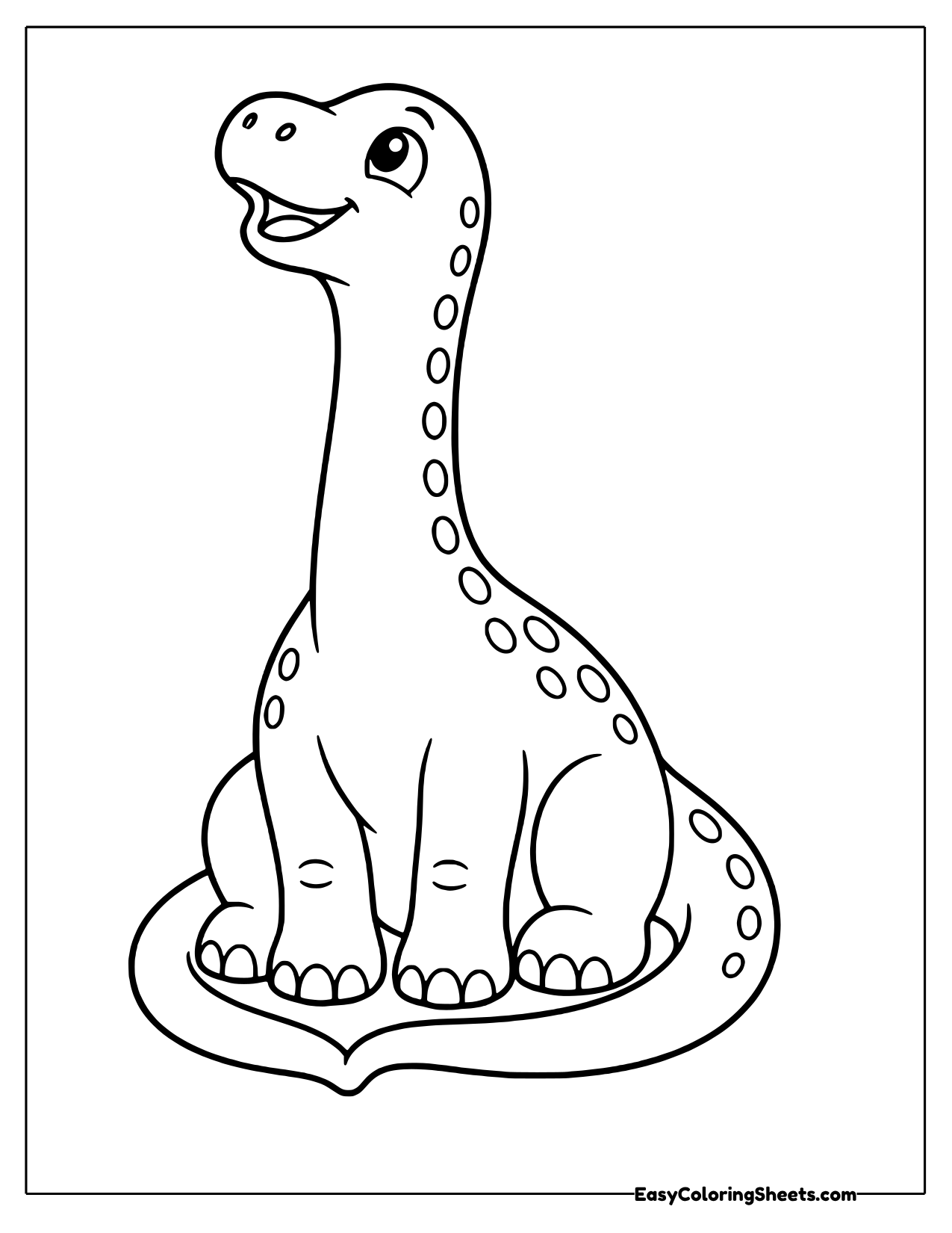 Baby diplodocus sitting and looking up