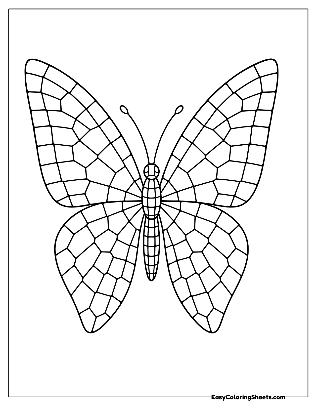Mosaic butterfly with tiled wings