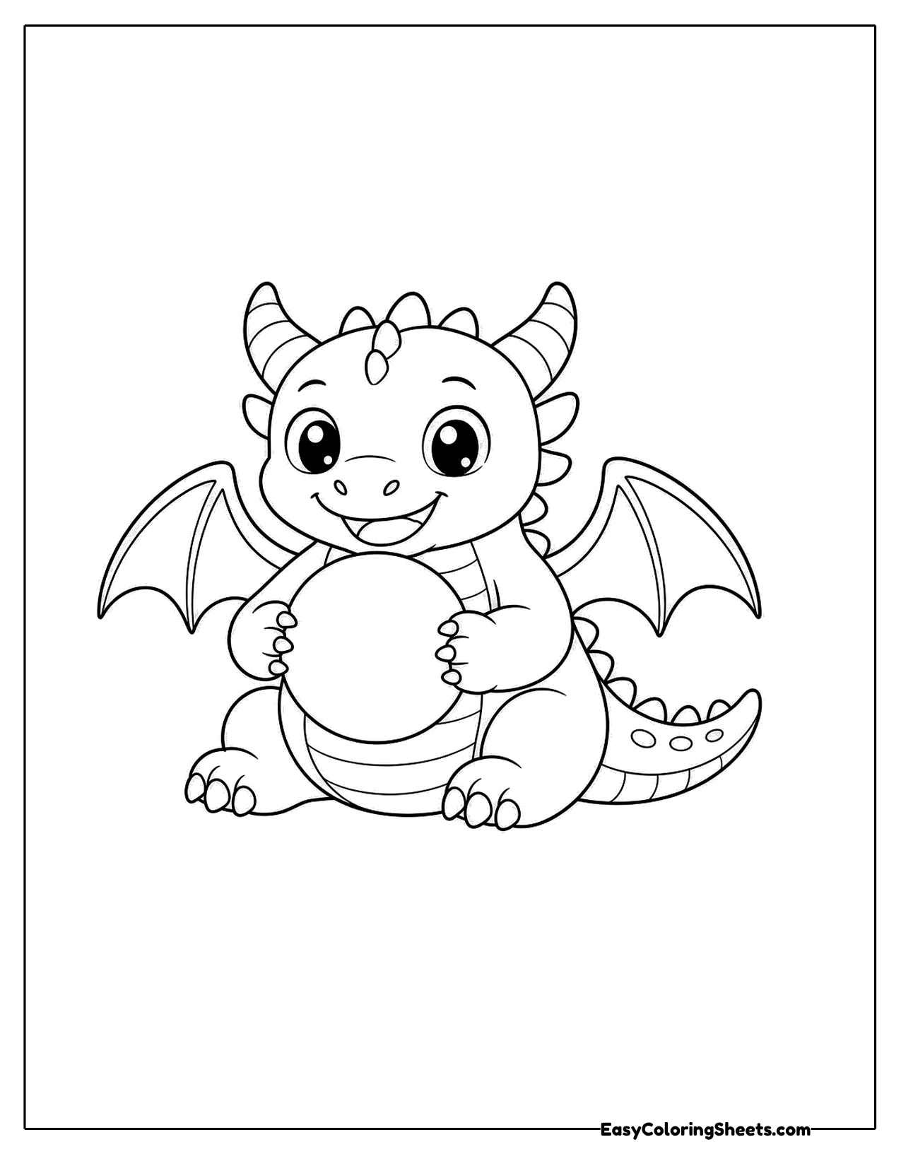 Dragon holding a crystal ball