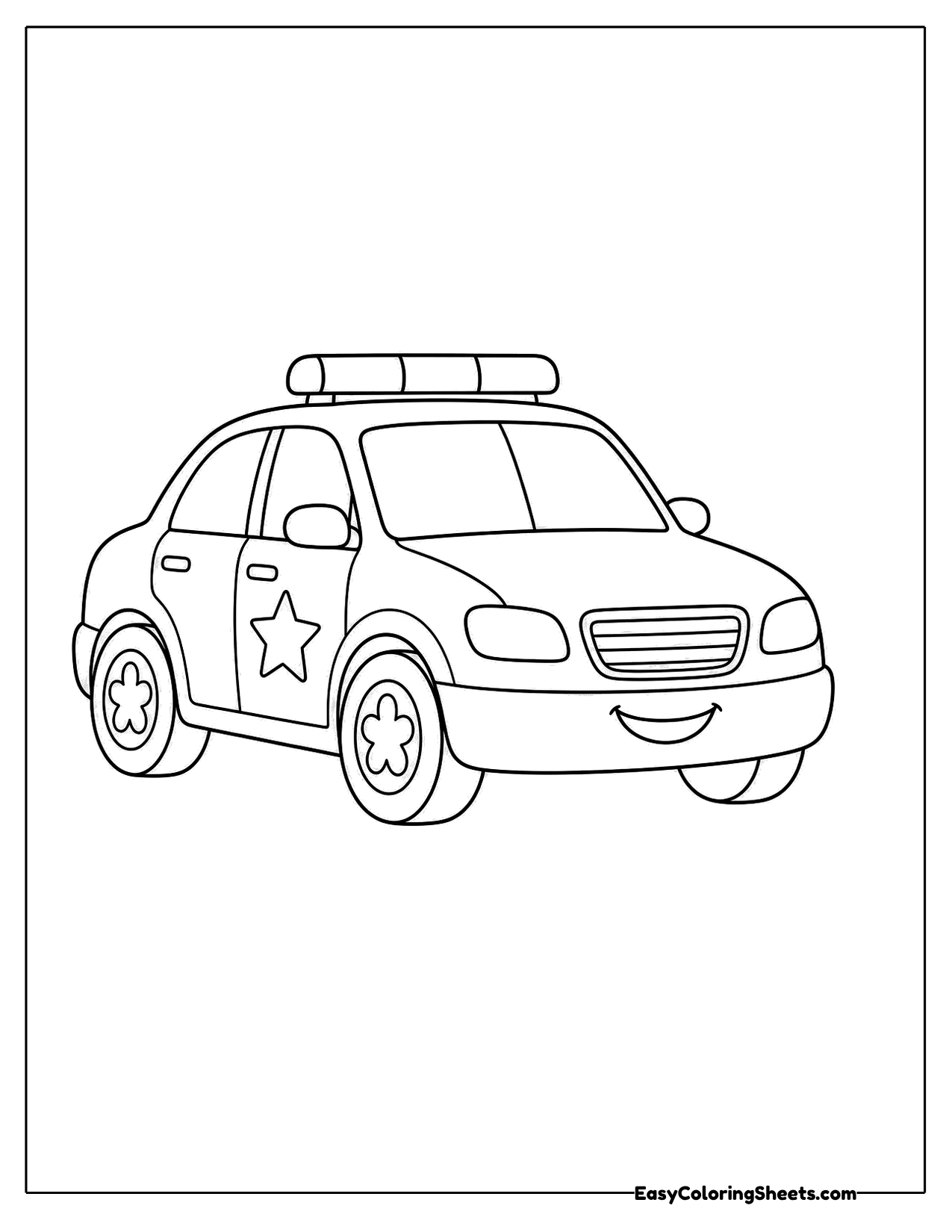 Friendly police car with a star badge