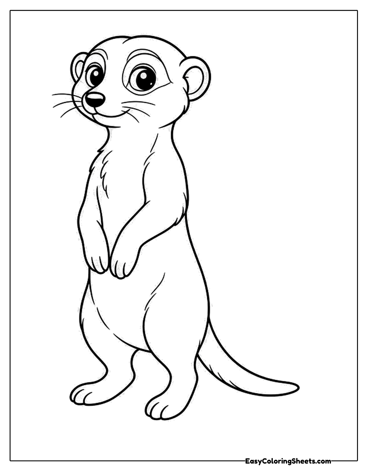 Realistic meerkat standing upright