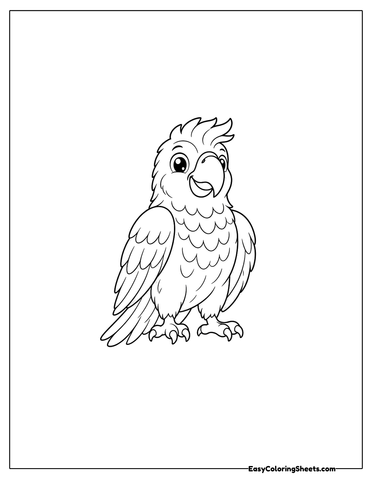 Parrot with a feathered crest standing