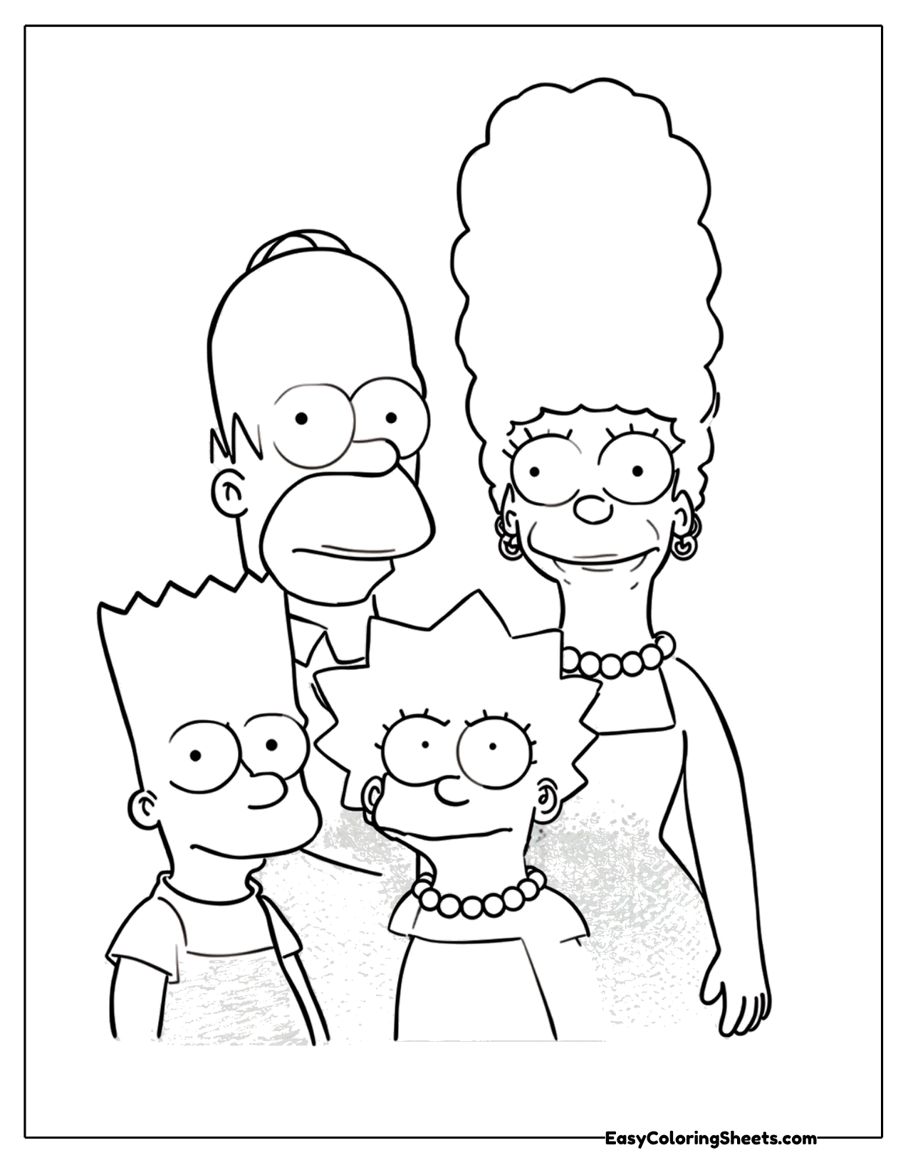 Cartoon family with tall blue hair mother