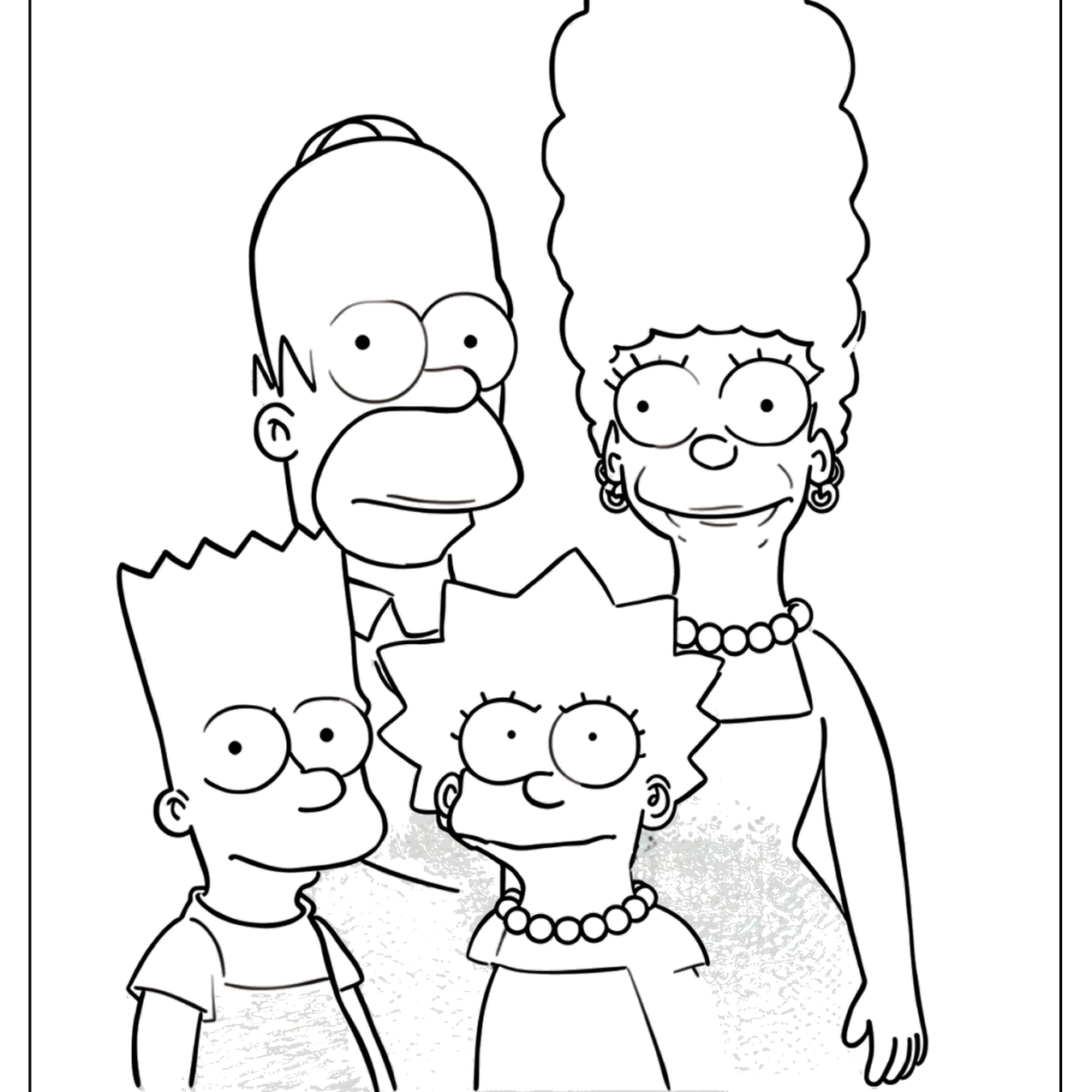 Cartoon family with tall blue hair mother