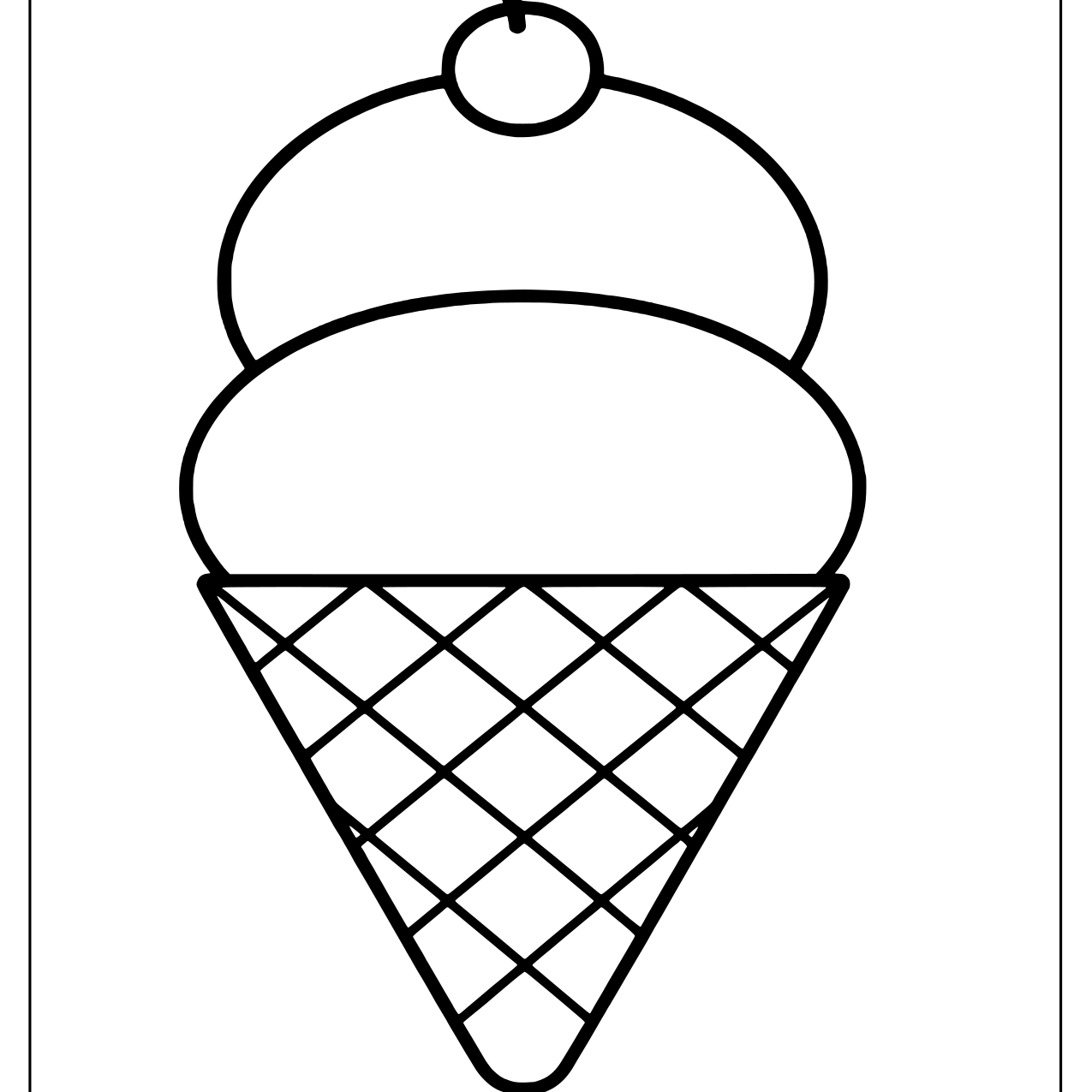 Ice cream cone built from circle scoops, a cherry and a triangle cone