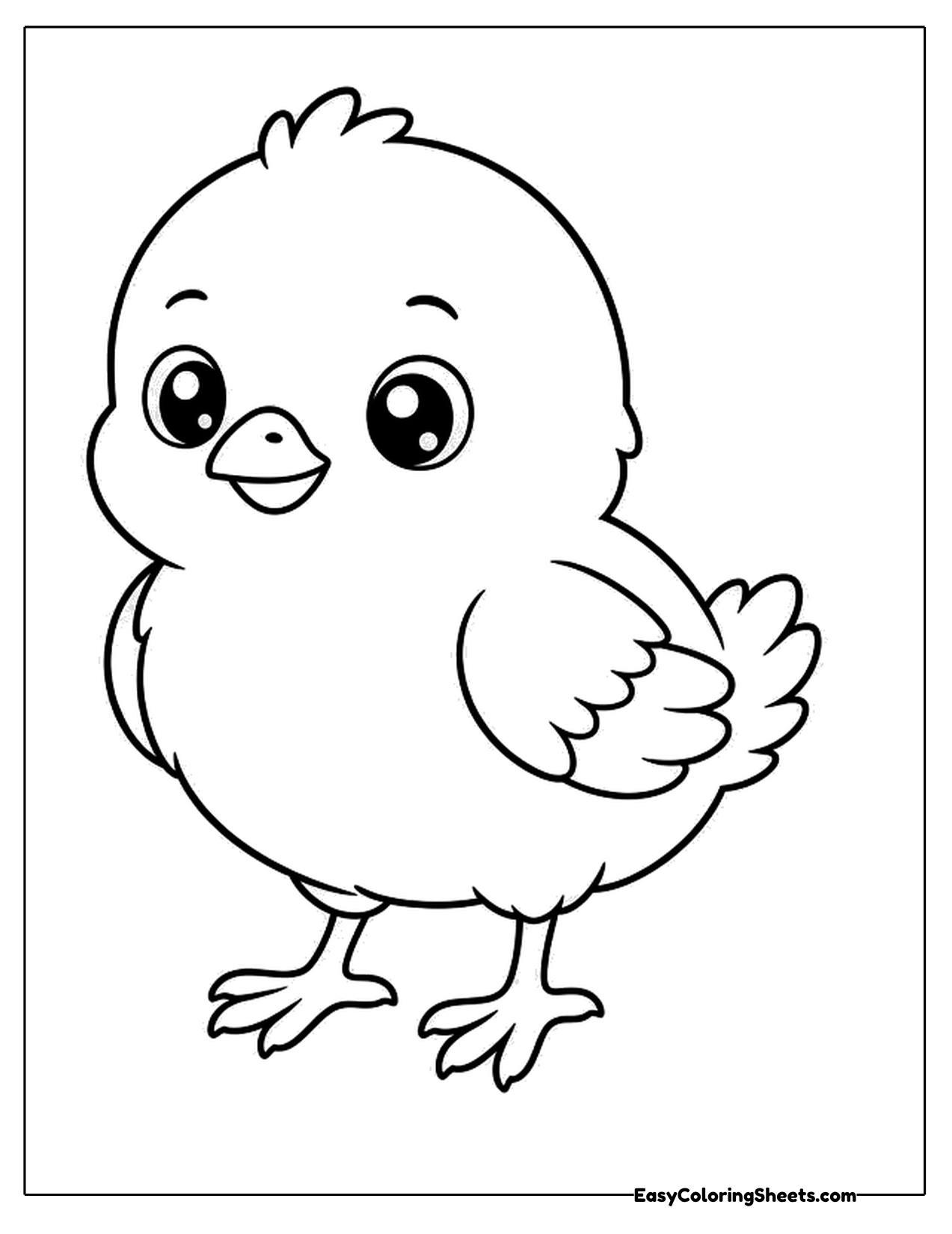 Big cute chick character standing