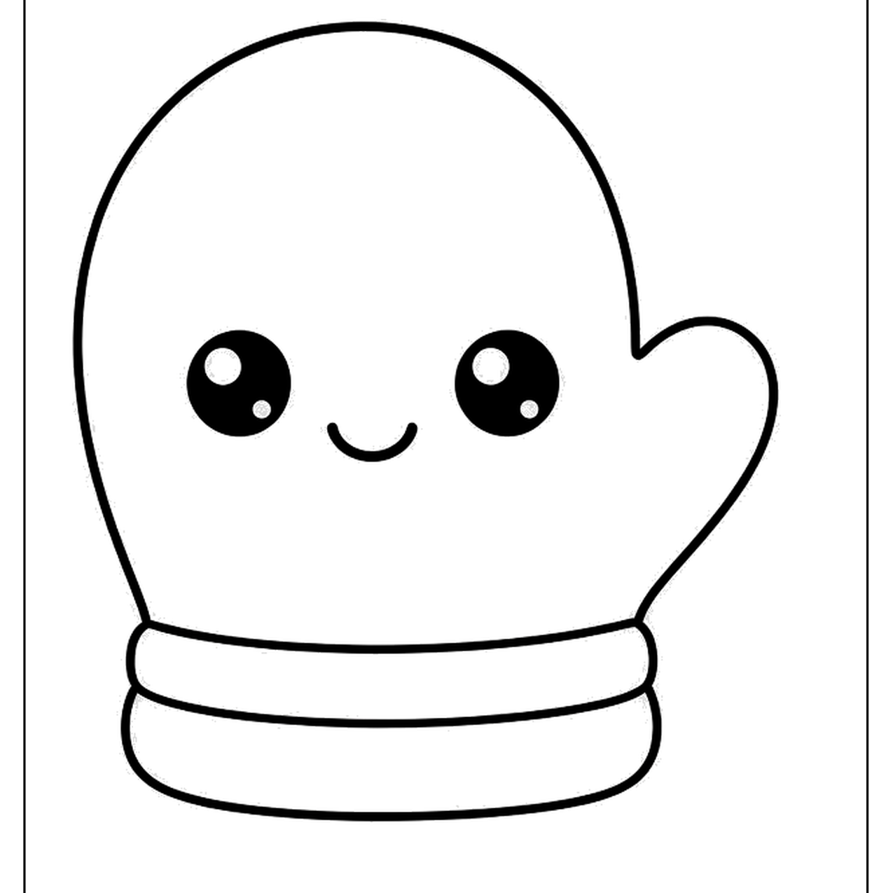 Smiling mitten character with a cuff