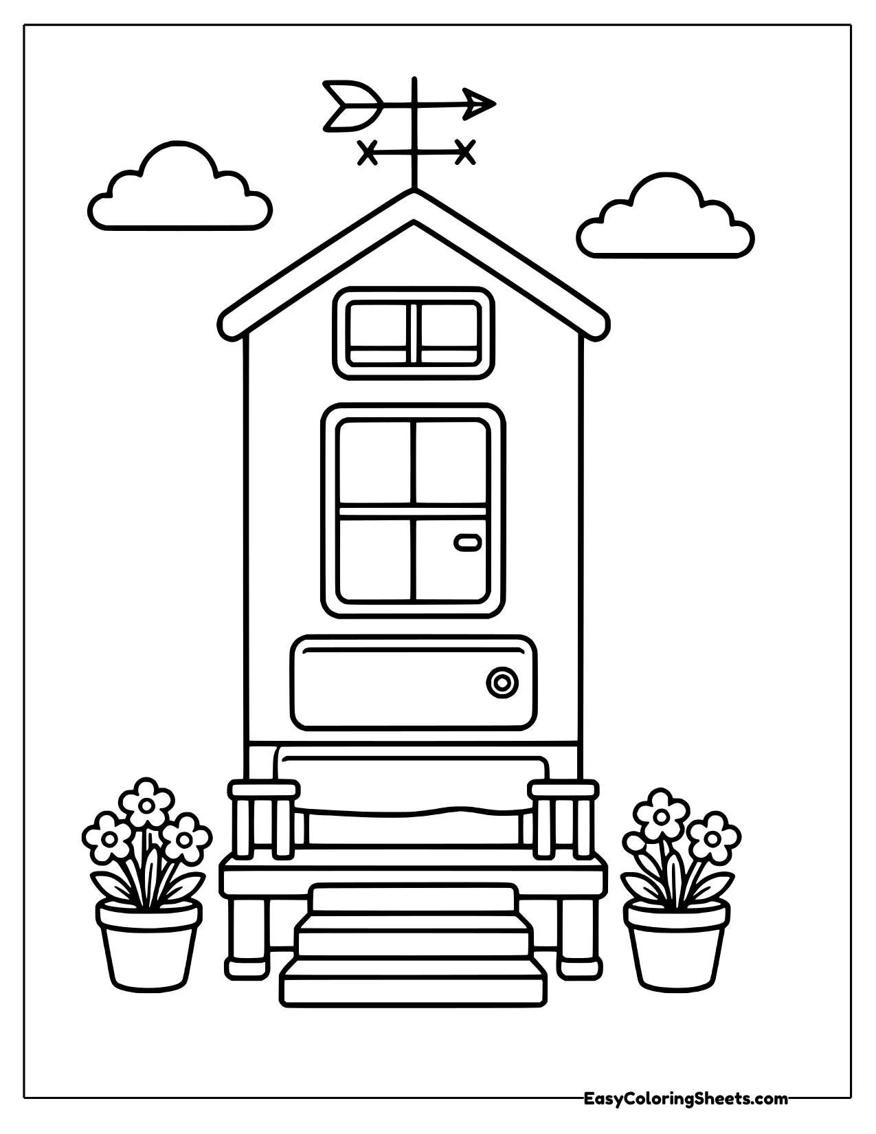 Tiny park model cabin with front steps