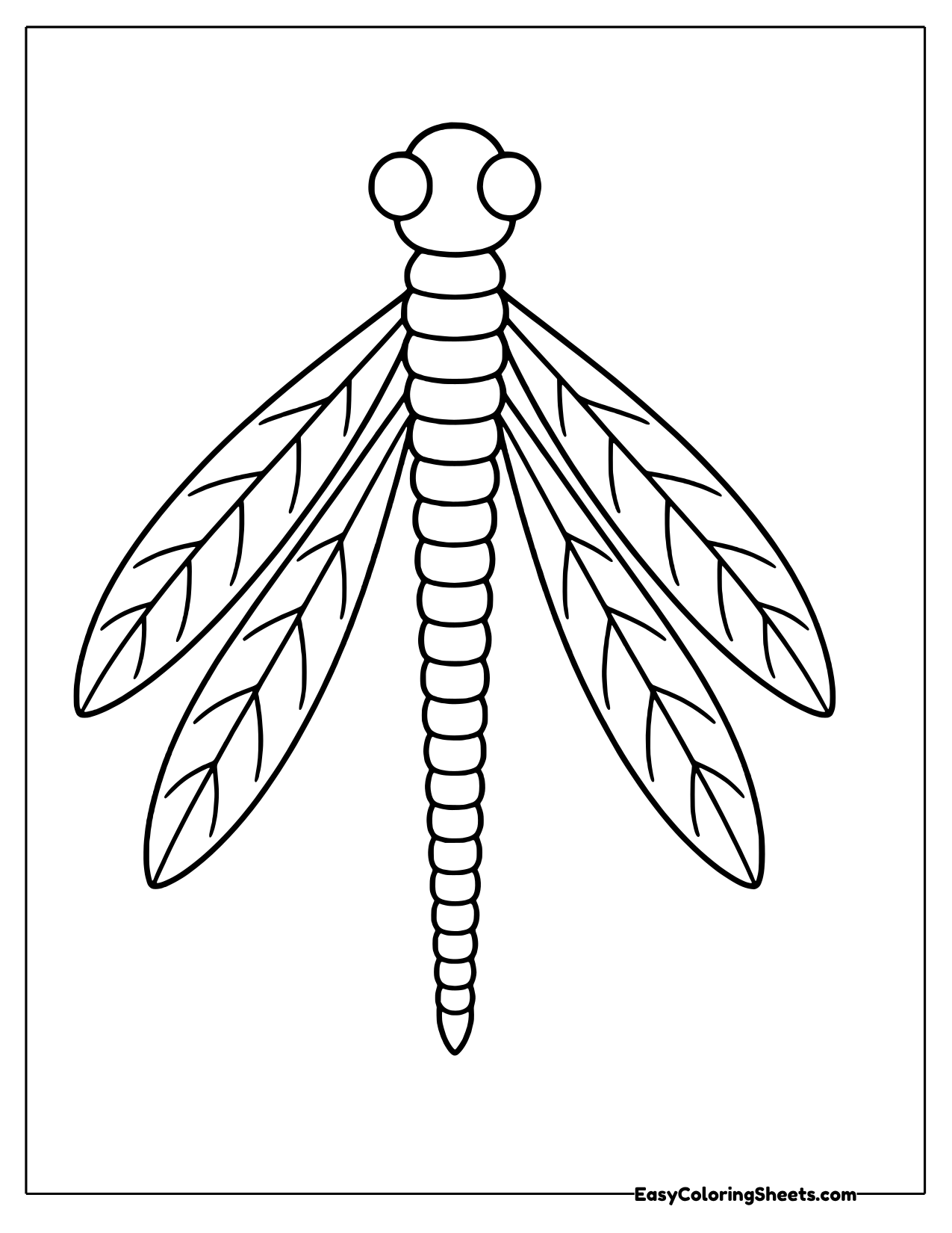 Dragonfly with swept back wings