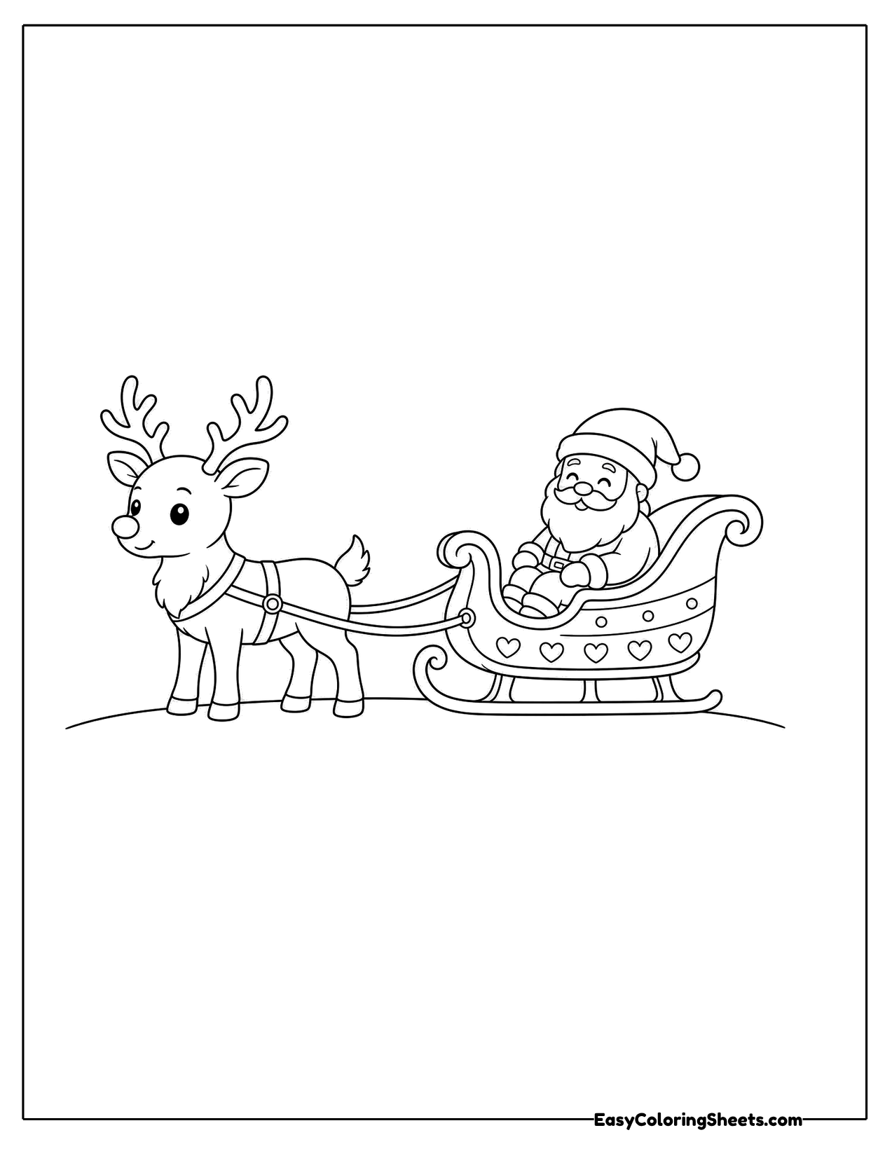 Reindeer pulling a sleigh