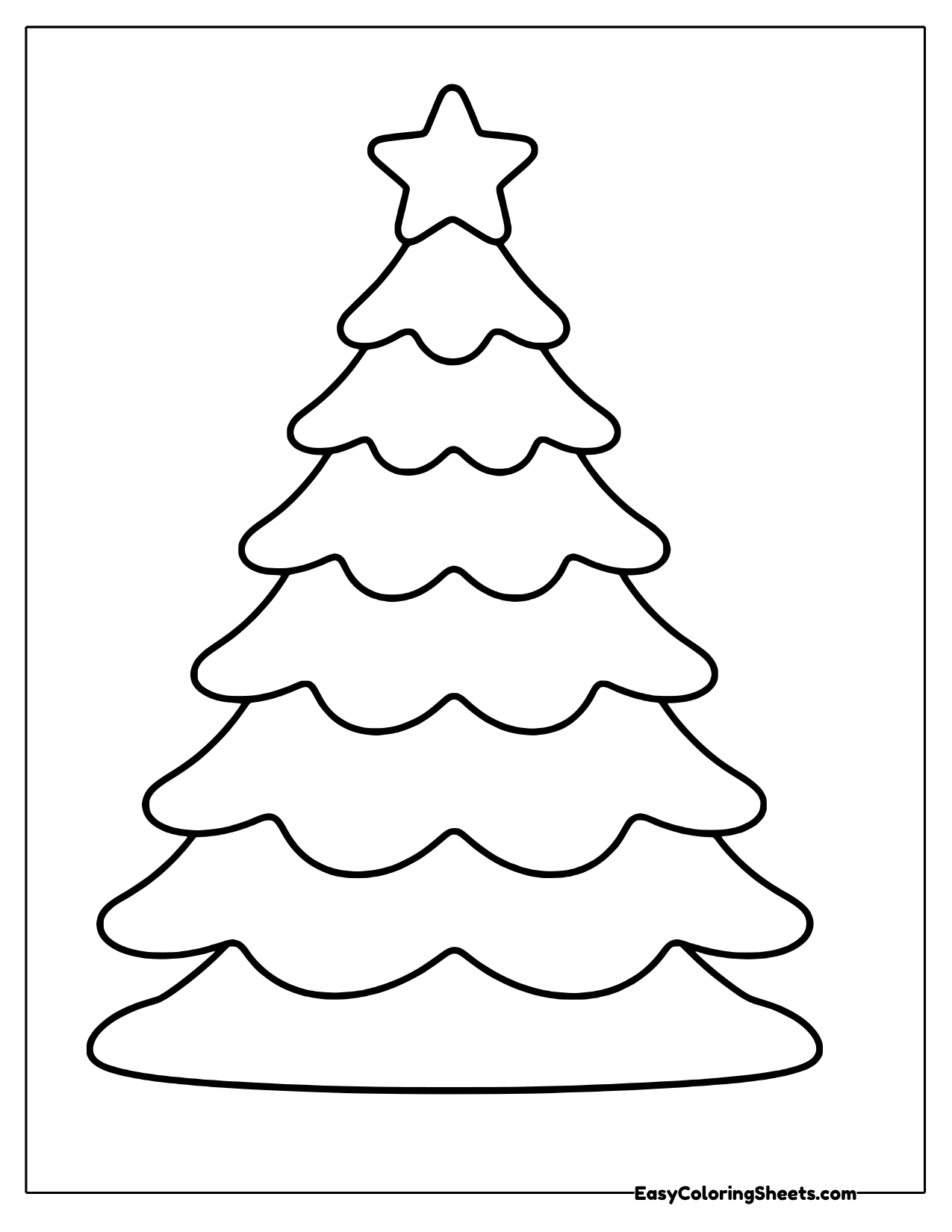 Christmas tree with snowy layered branches