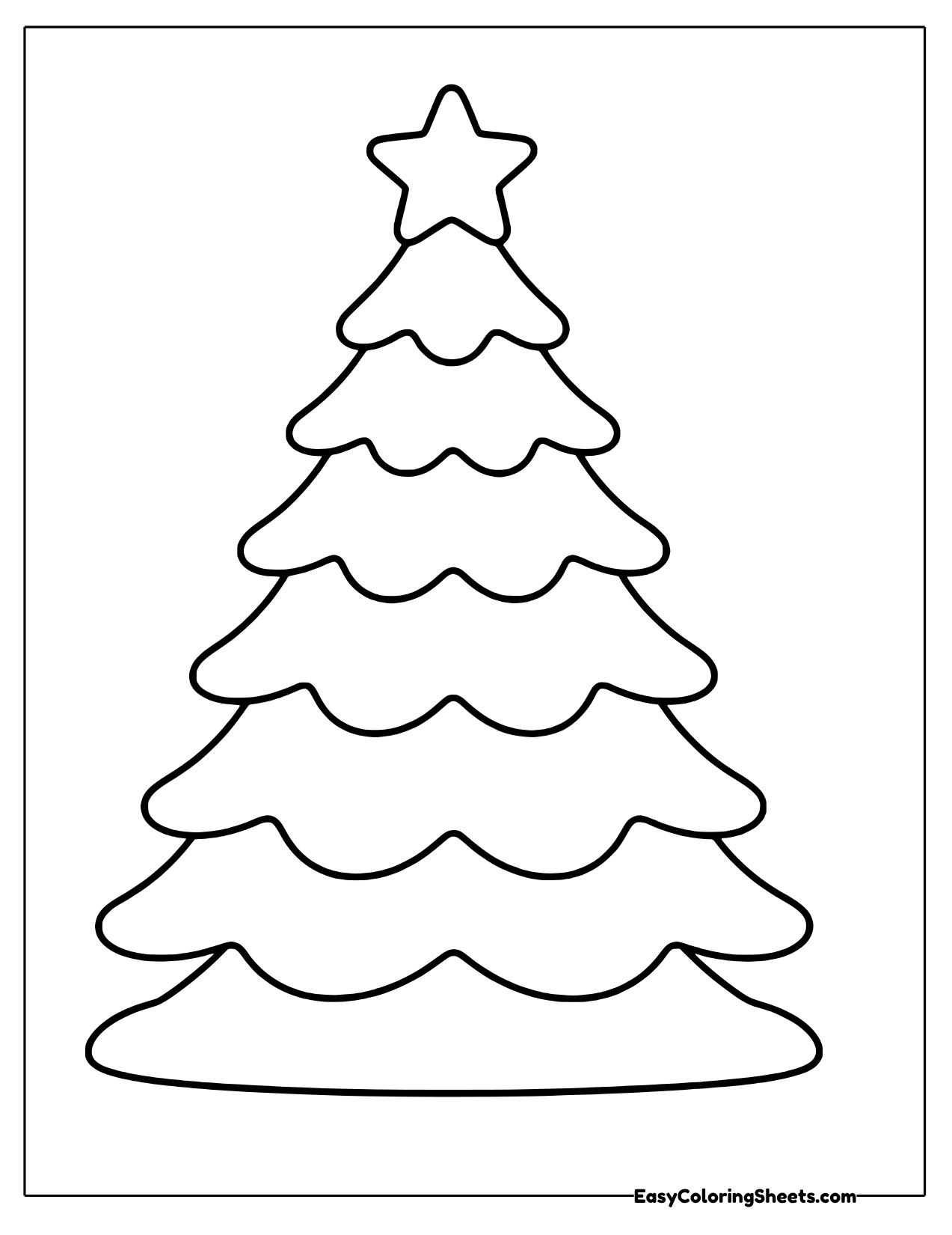 Christmas tree with snowy layered branches
