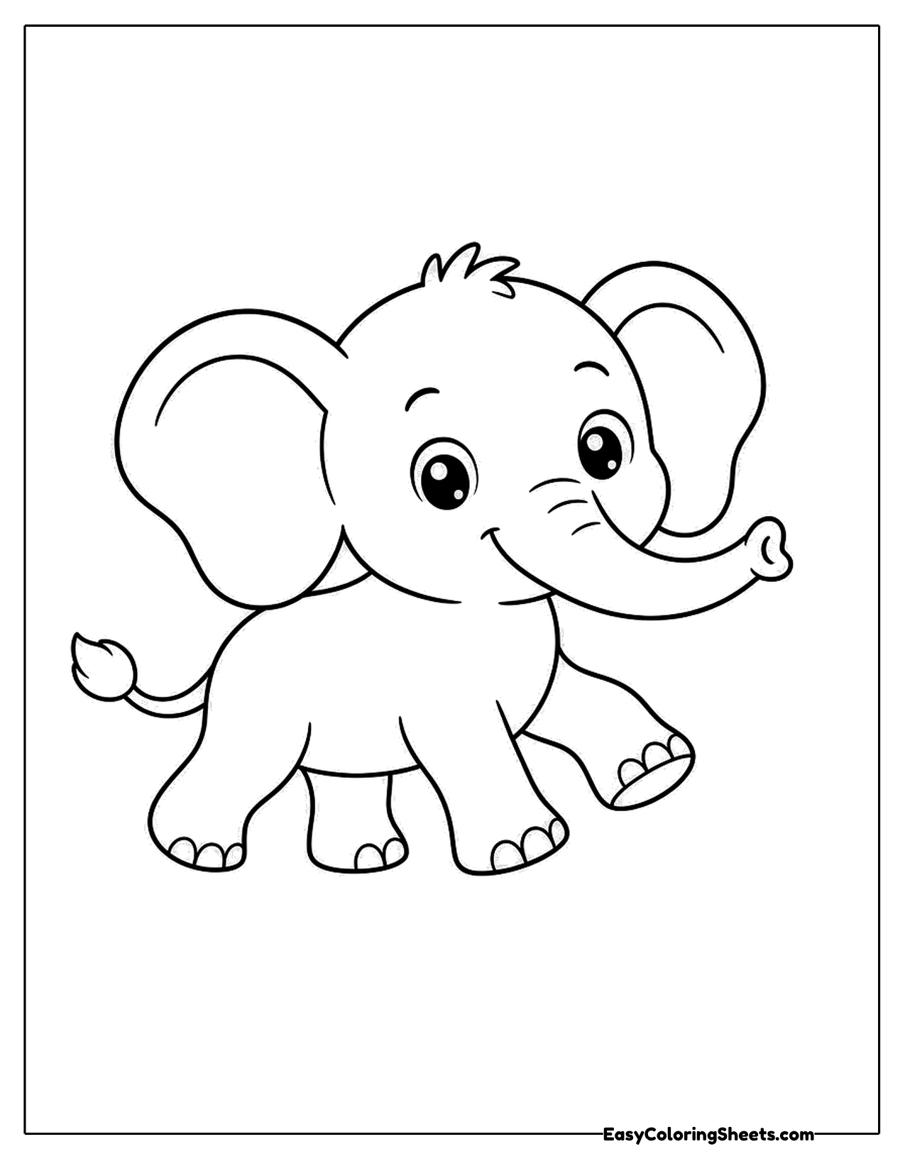 Baby elephant walking