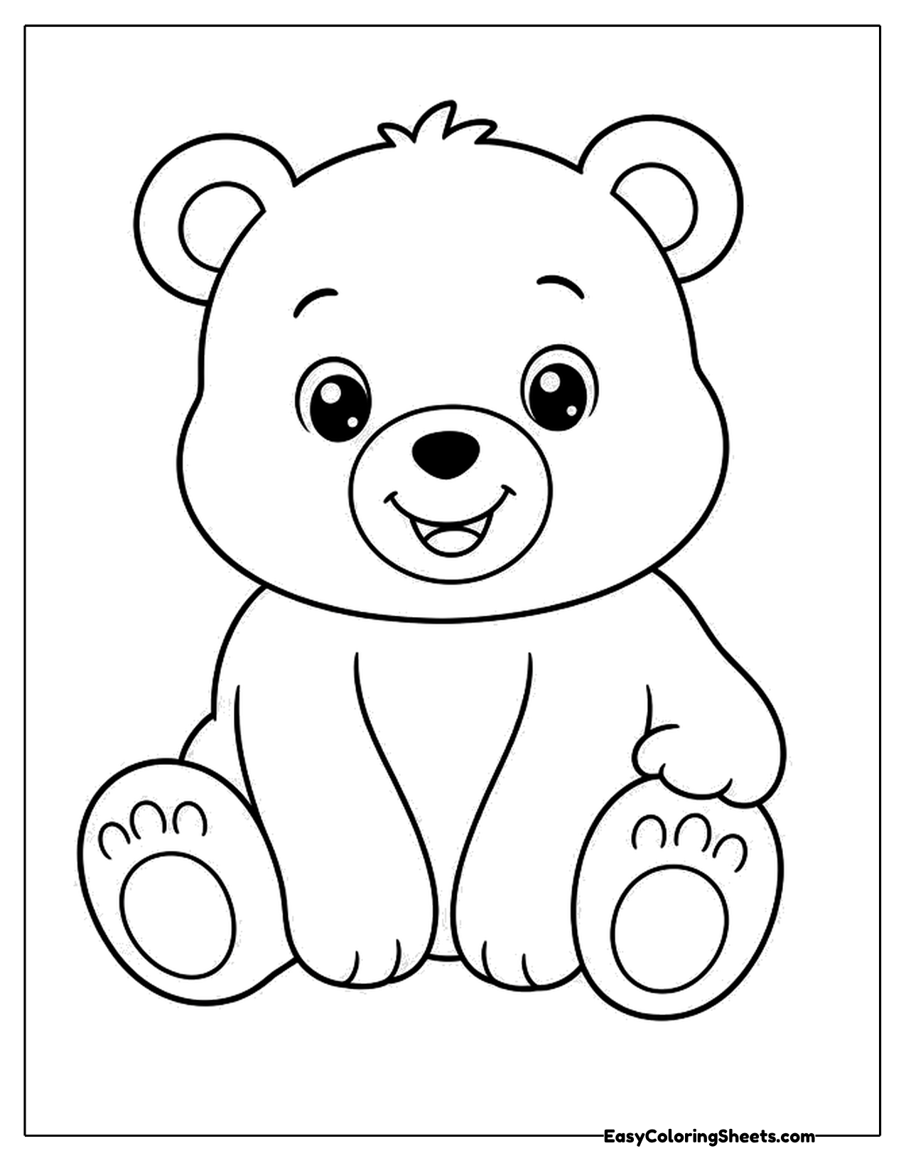 Big smiling bear sitting down