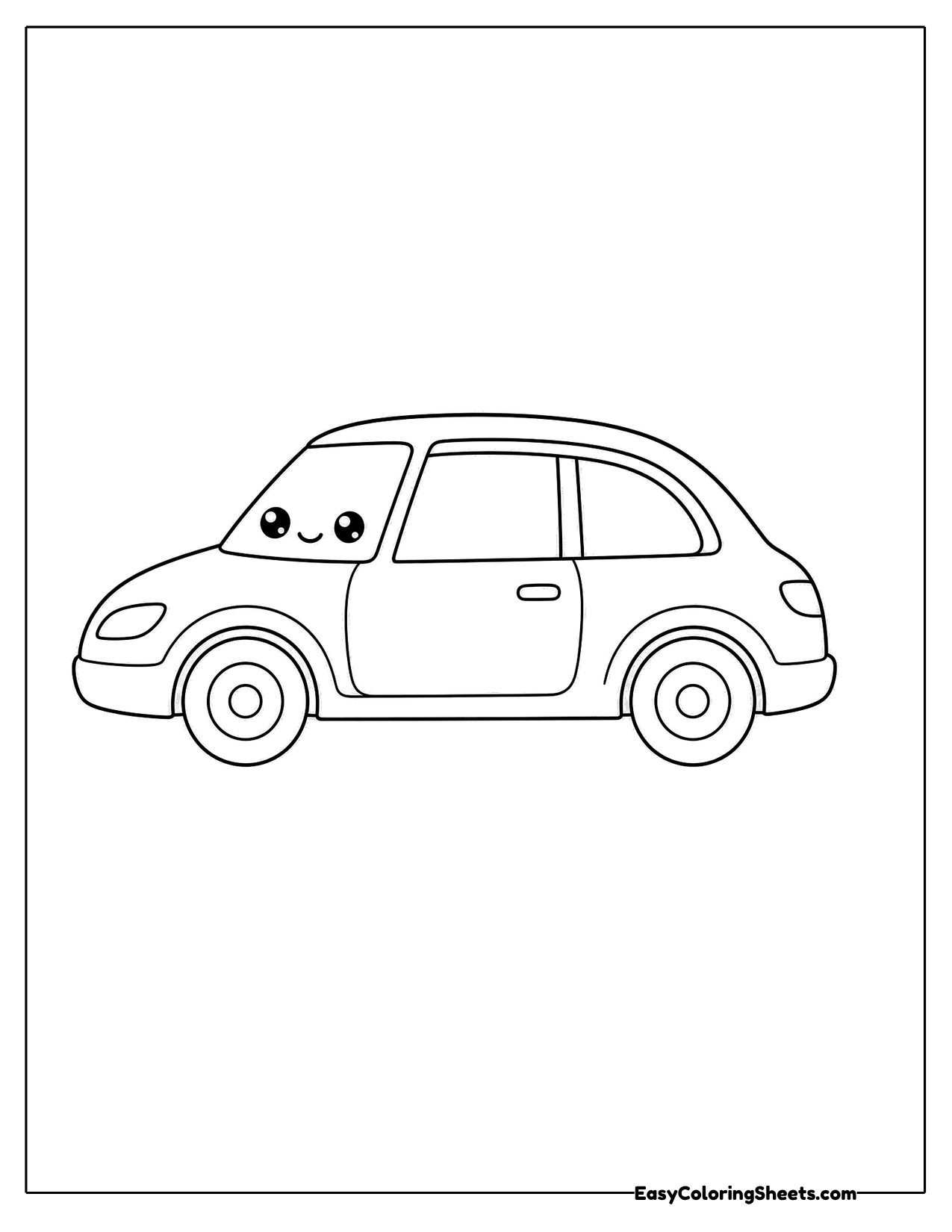 Simple side view of a small rounded car