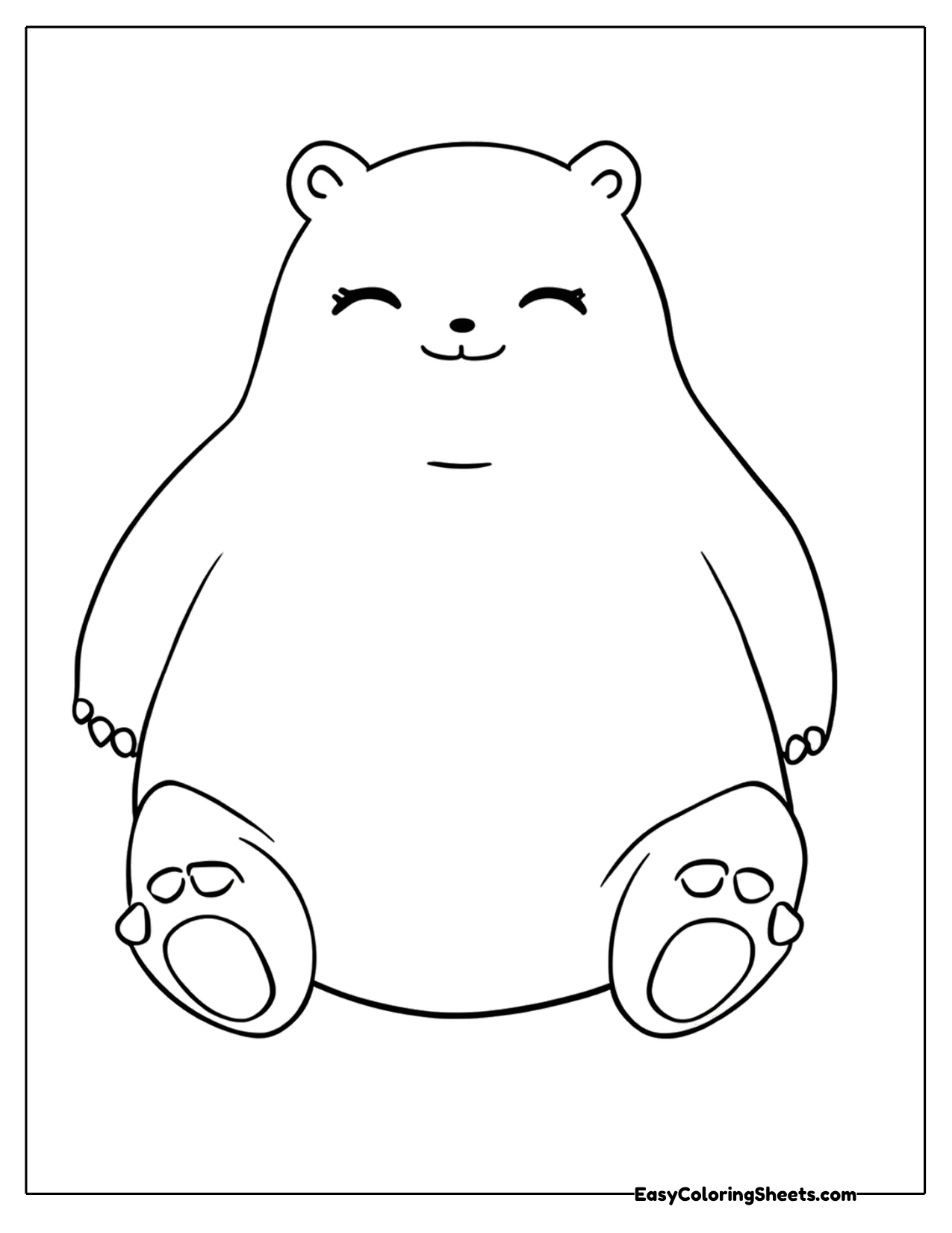 Chubby bear-like creature sitting with paws out
