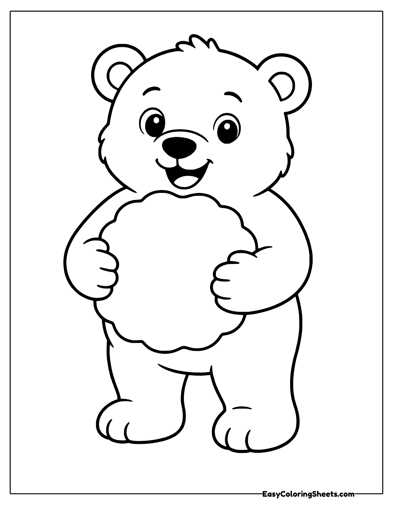Polar bear hugging a snowball
