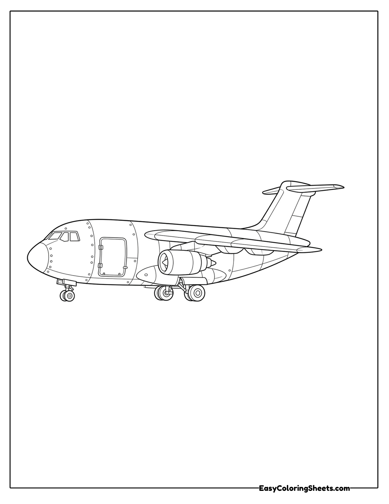 Large military-style cargo plane