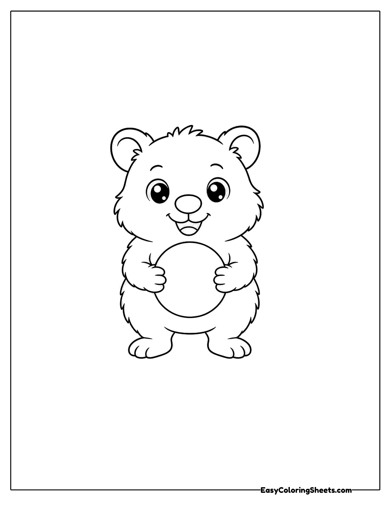Quokka hugging a ball to its belly