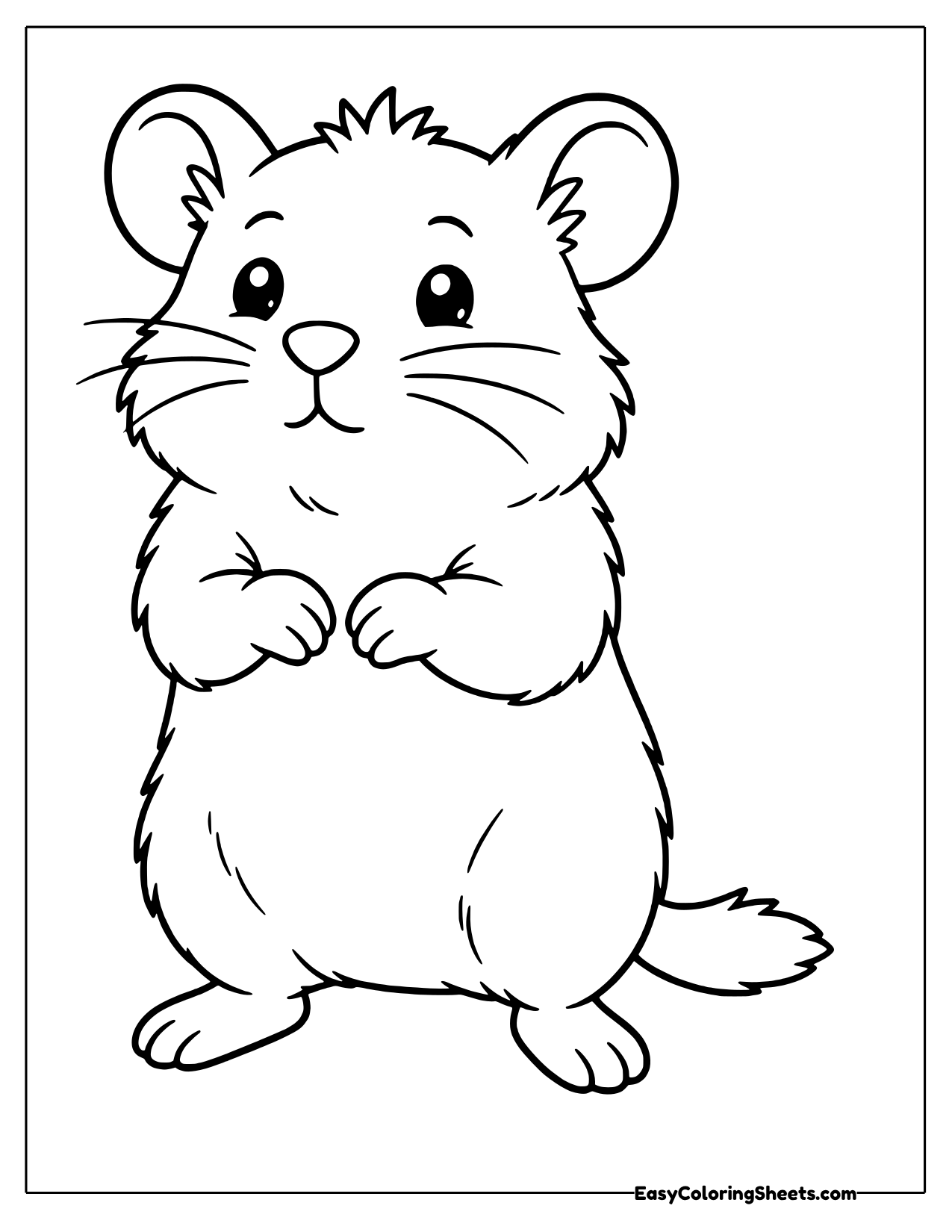 Fluffy hamster standing tall on its back legs