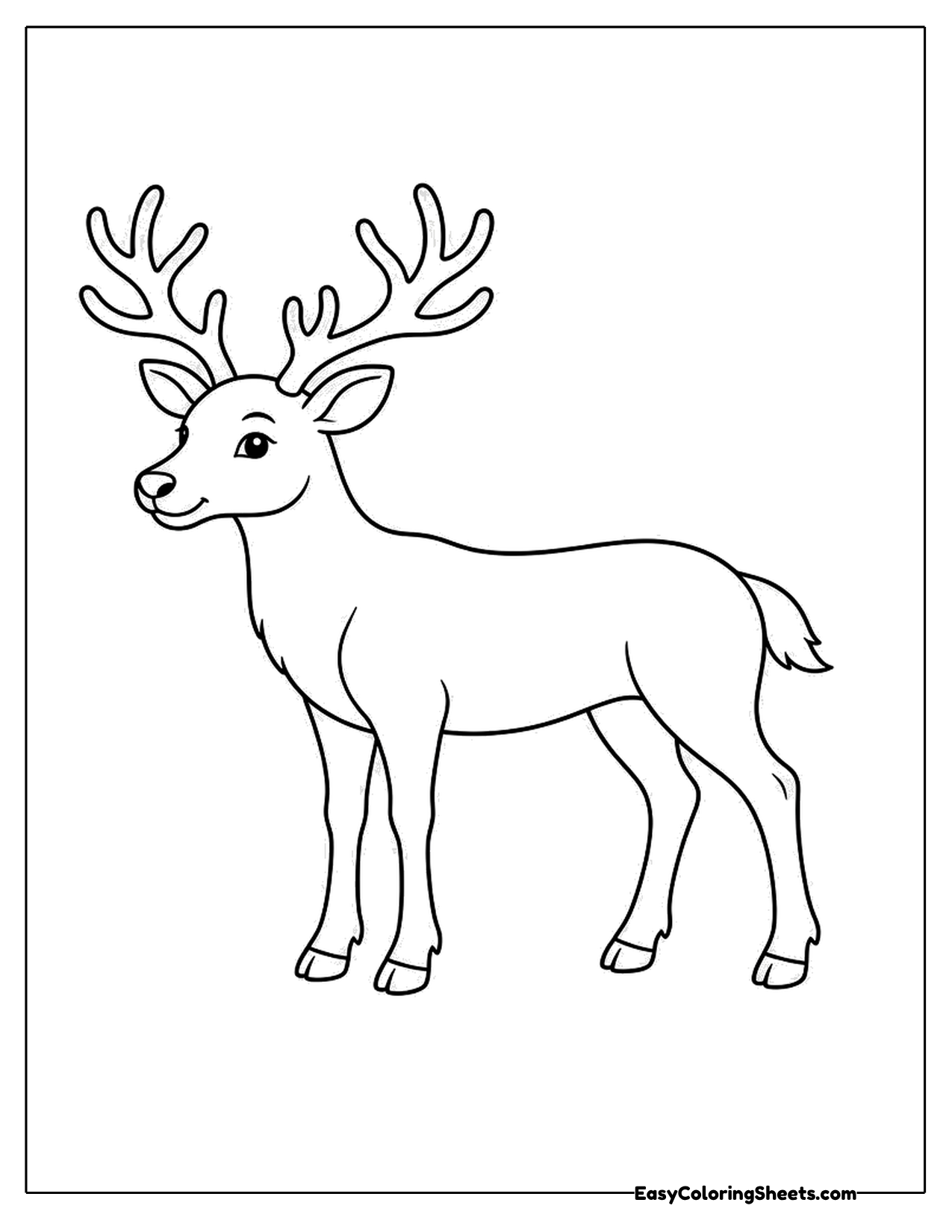 Realistic reindeer with tall antlers