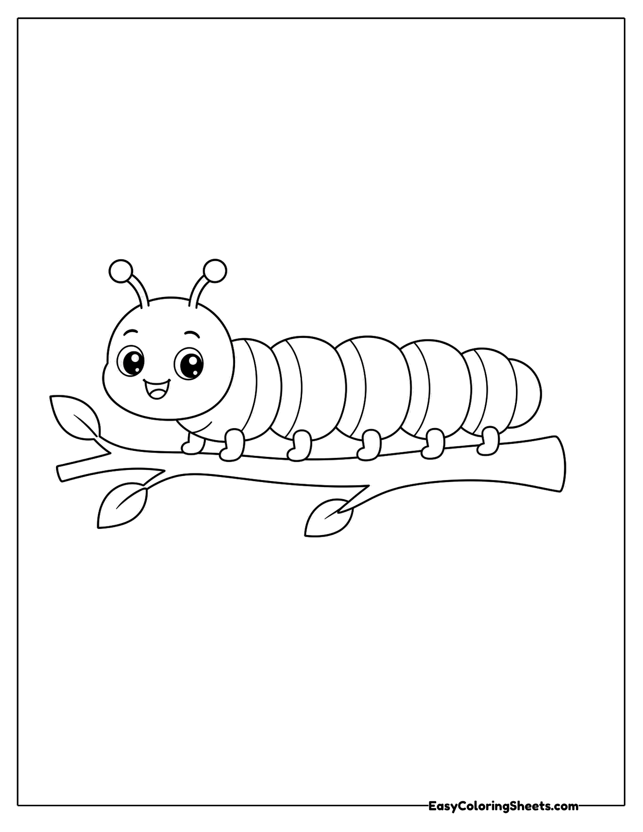 Caterpillar crawling along a twig