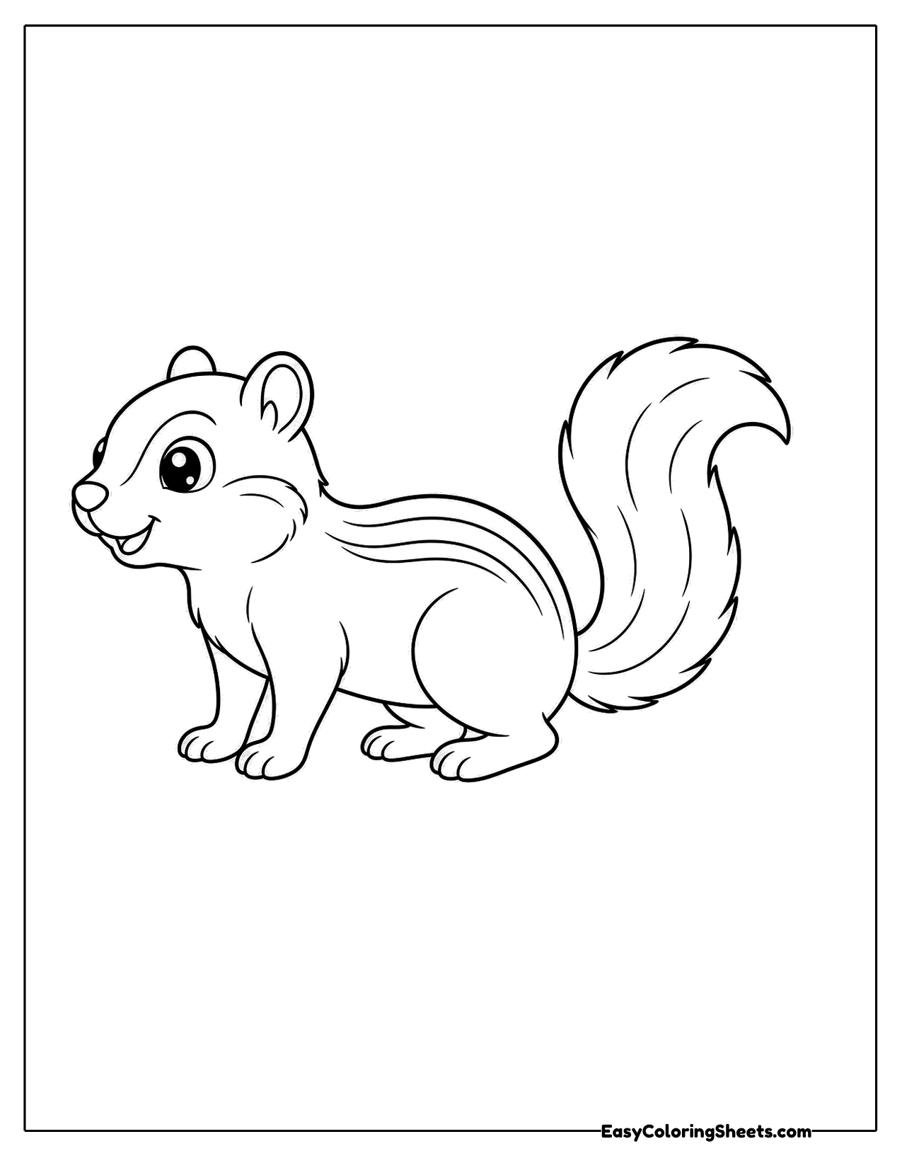 Cute chipmunk standing on all fours