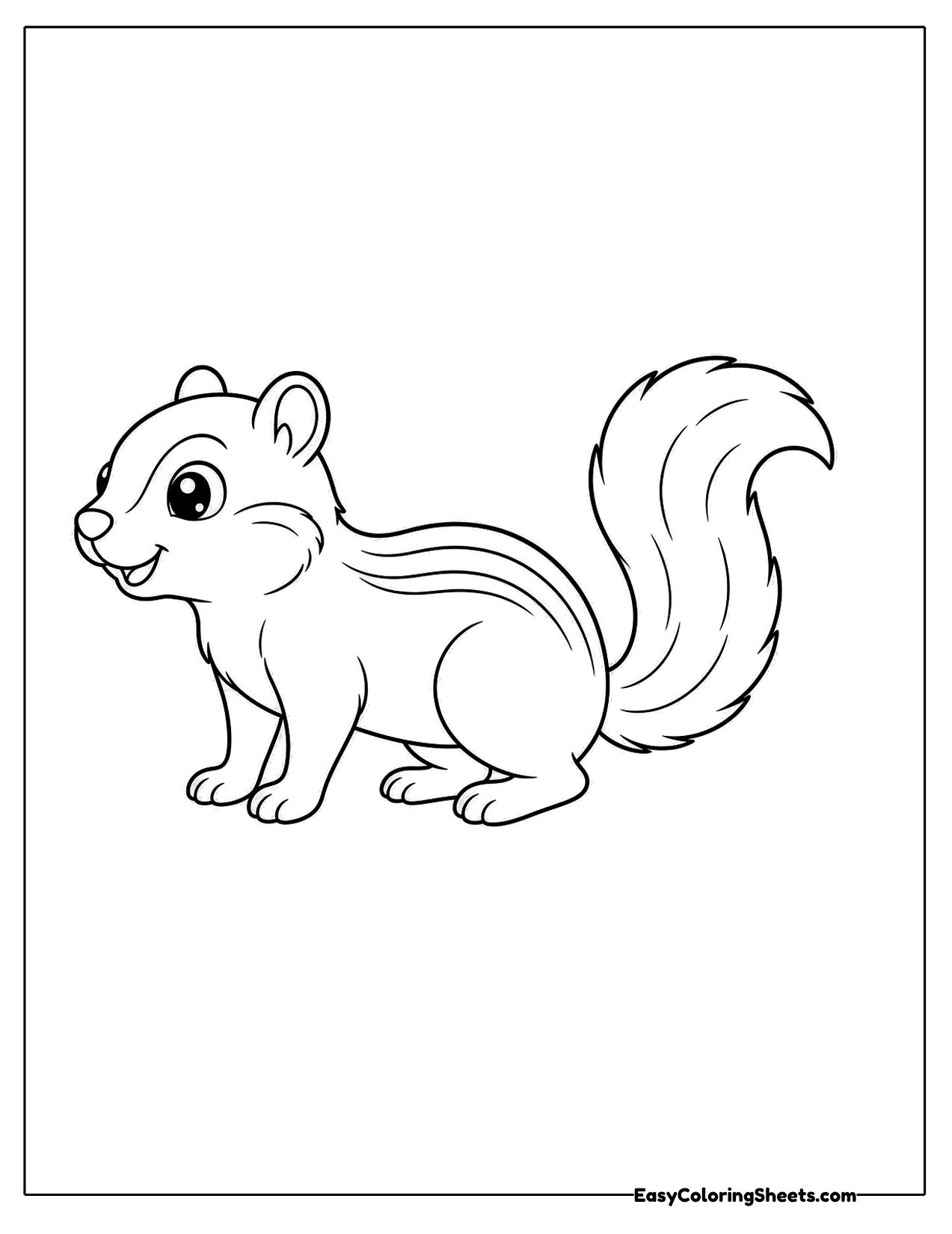 Cute chipmunk standing on all fours