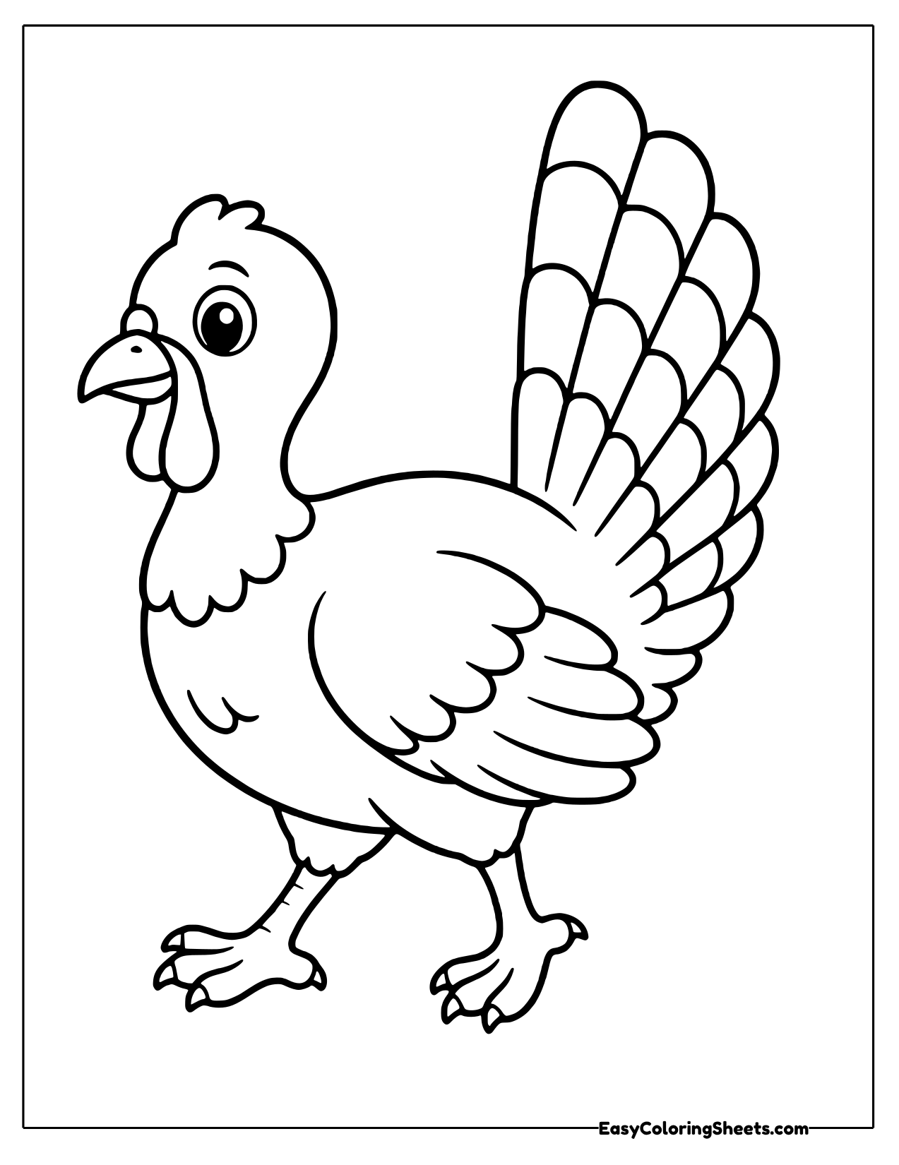 Turkey walking in side profile