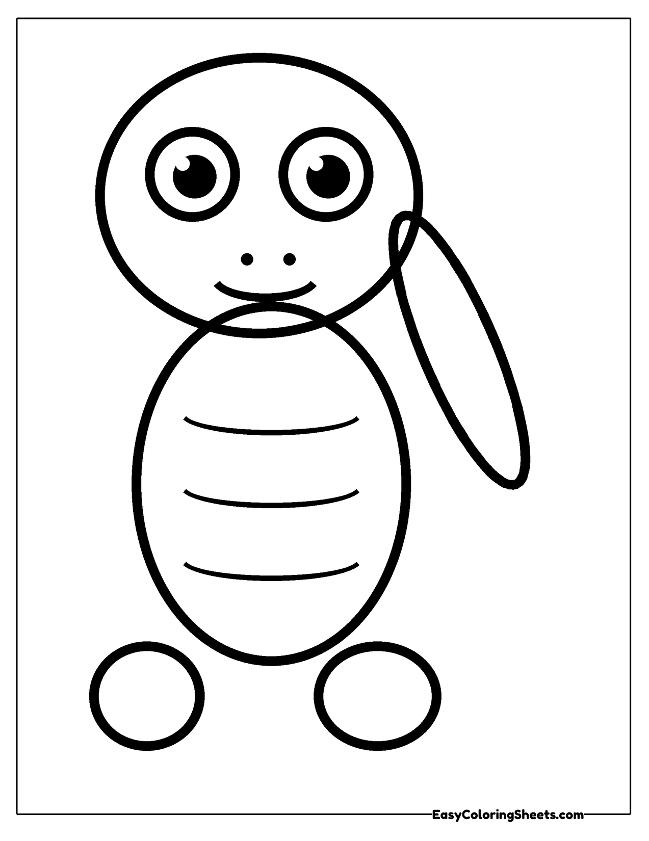 Simple lizard made of basic shapes
