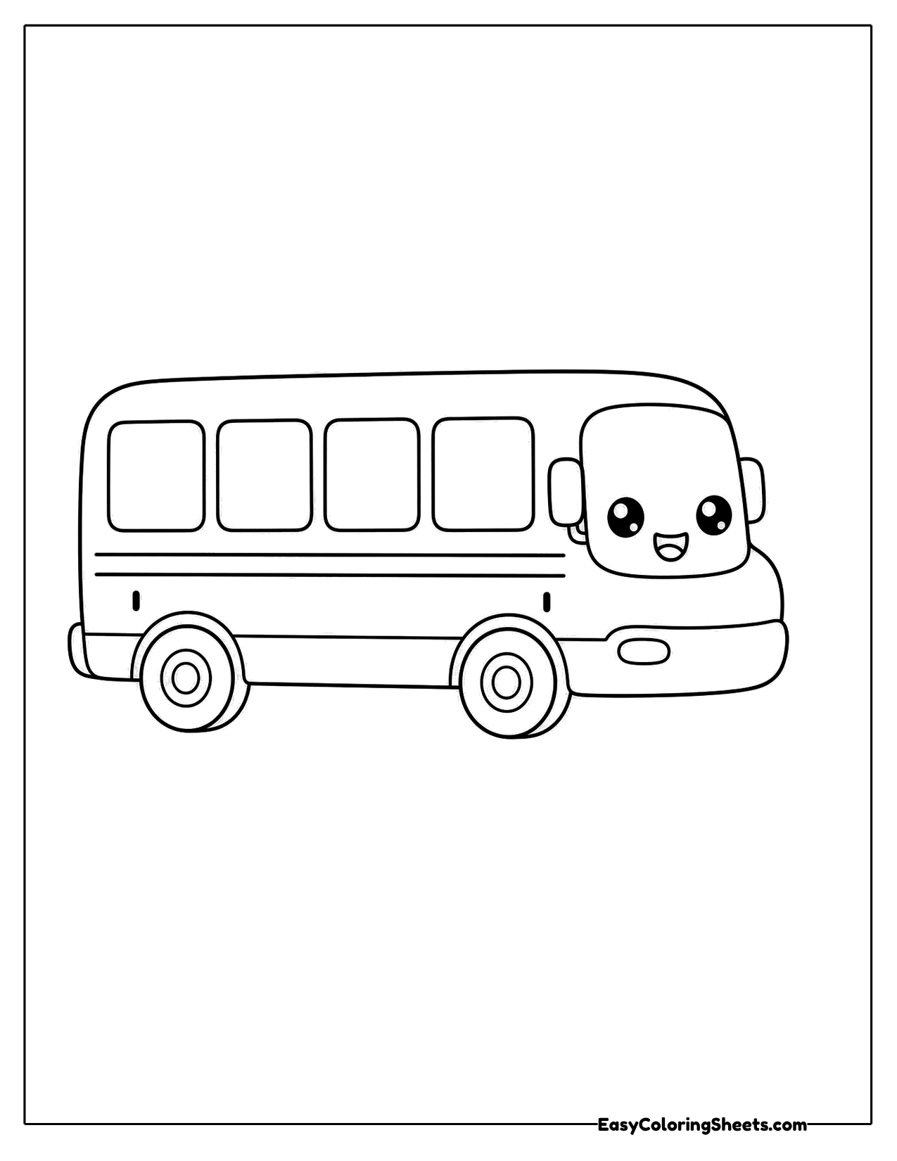 Cute bus with a smiling face