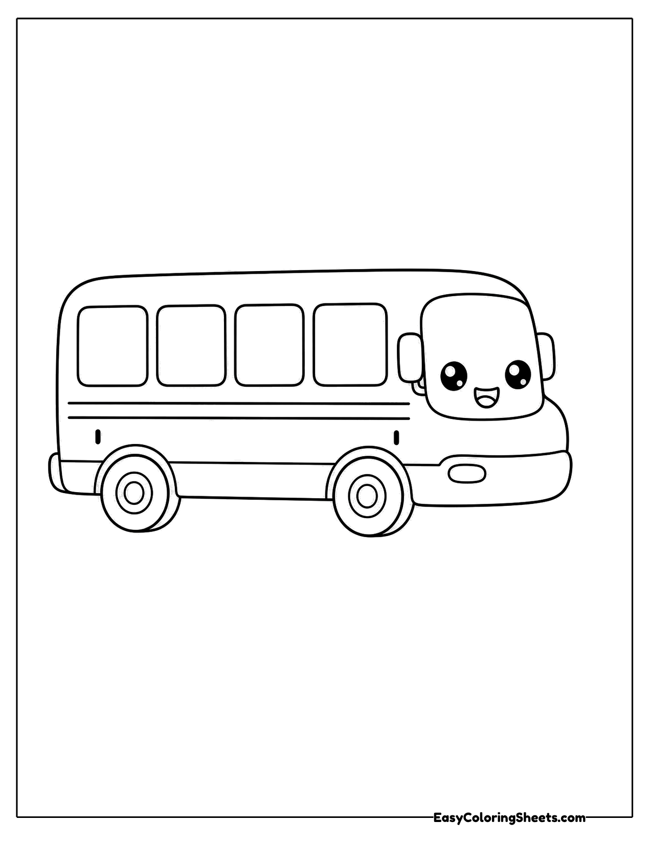 Cute bus with a smiling face