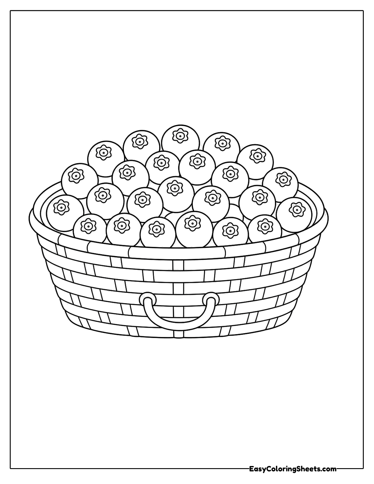 Woven basket full of blueberries