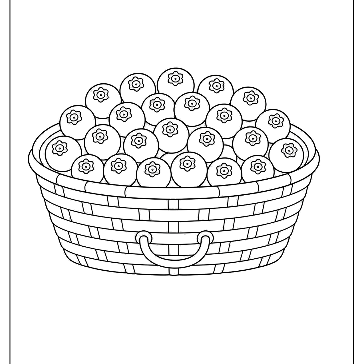 Woven basket full of blueberries