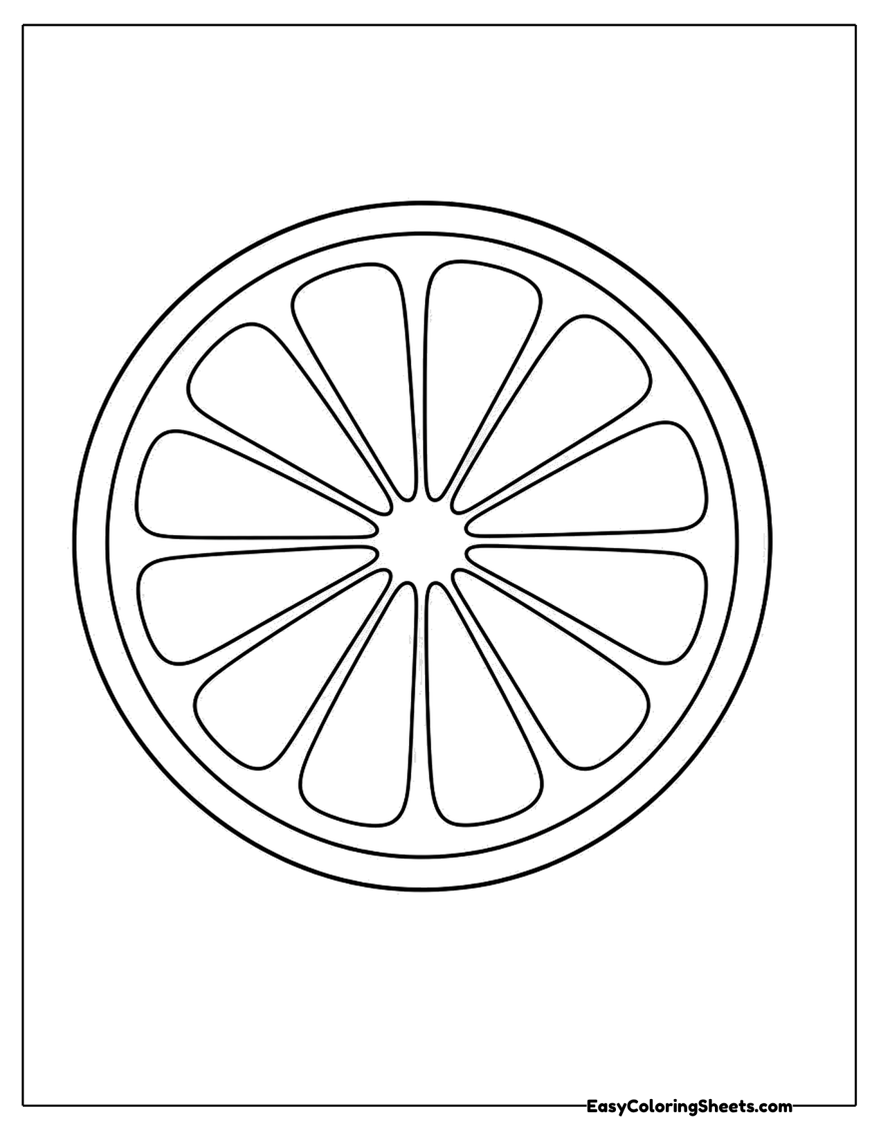 Large round lime slice with wedge segments and a center