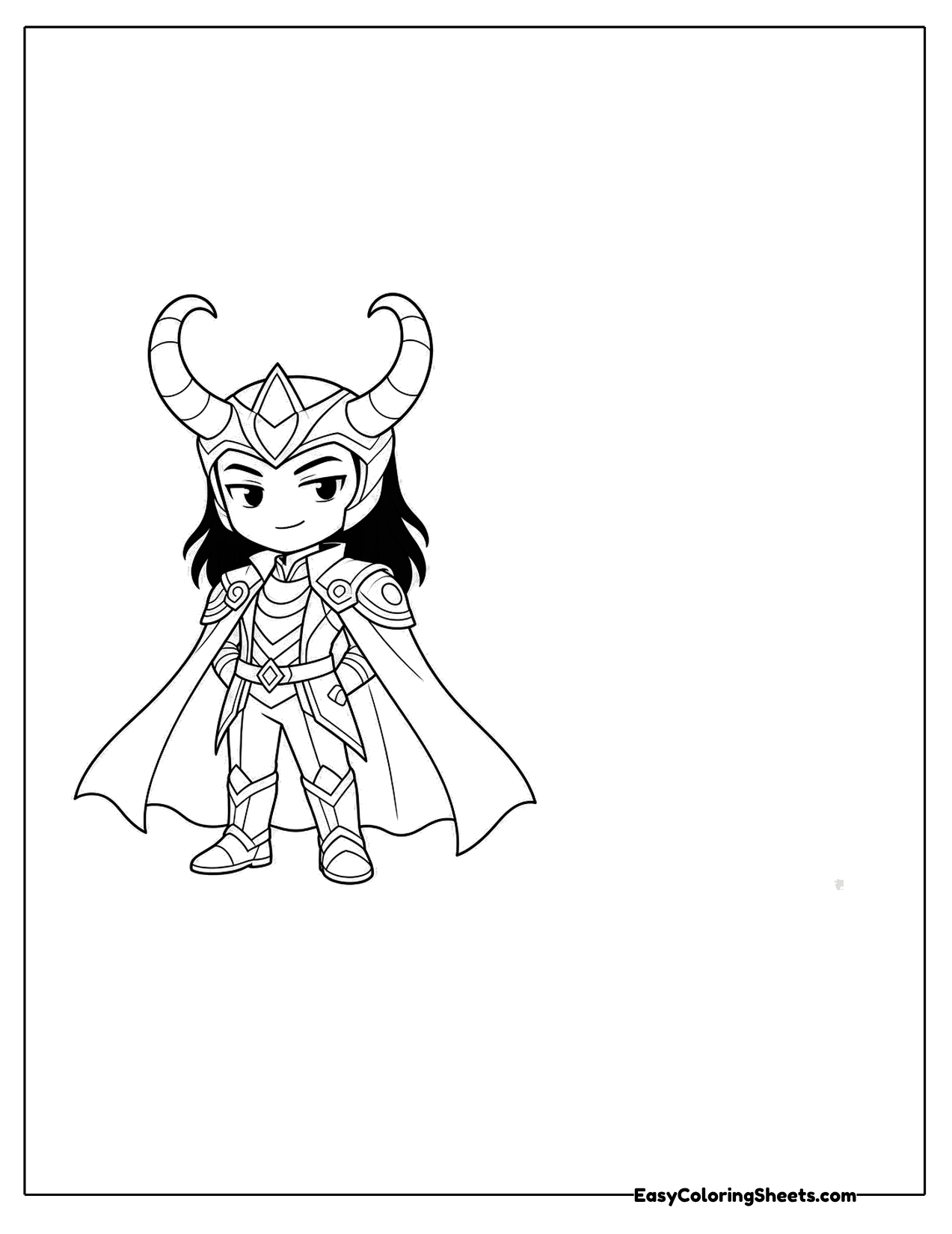 Small caped hero in a horned helmet