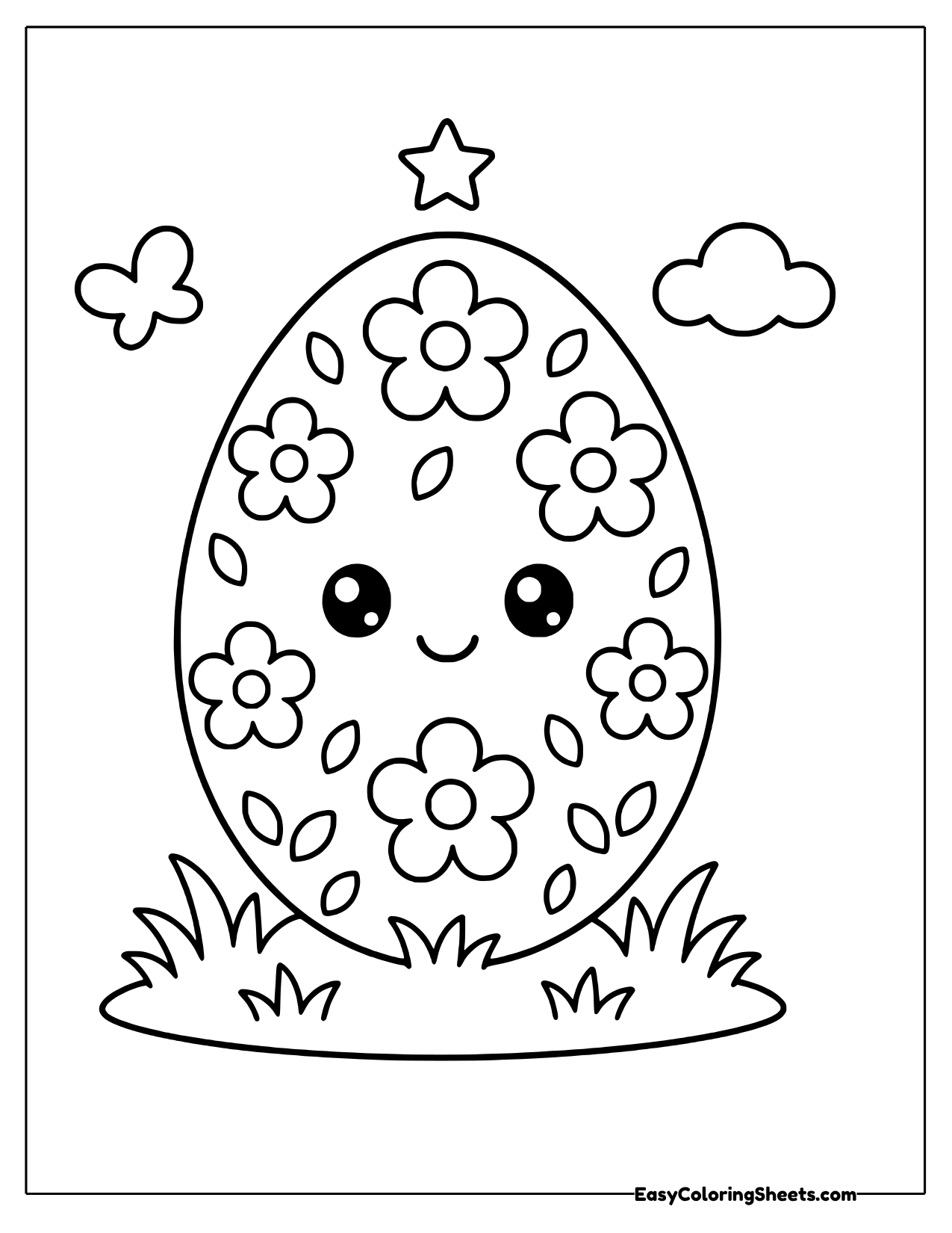 Tall Easter egg with a flower pattern