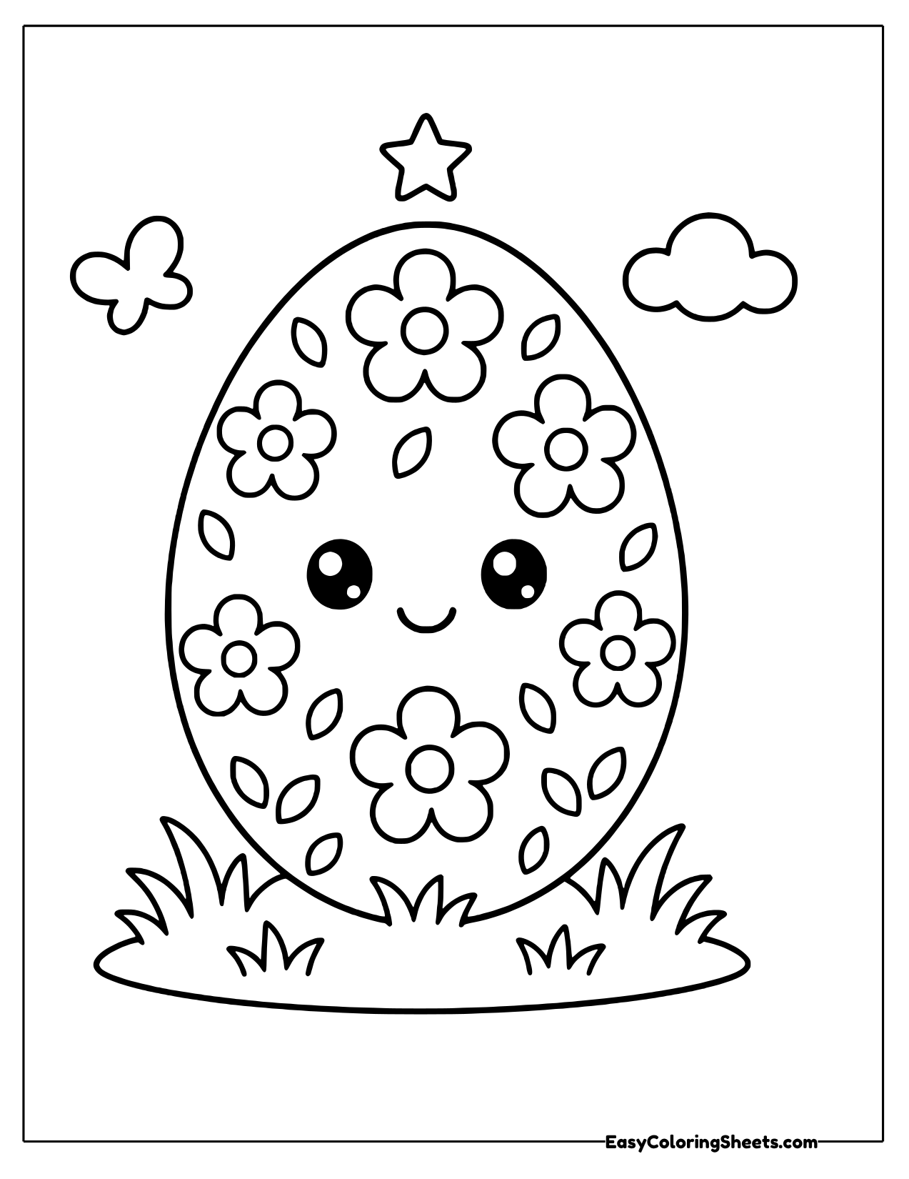Tall Easter egg with a flower pattern