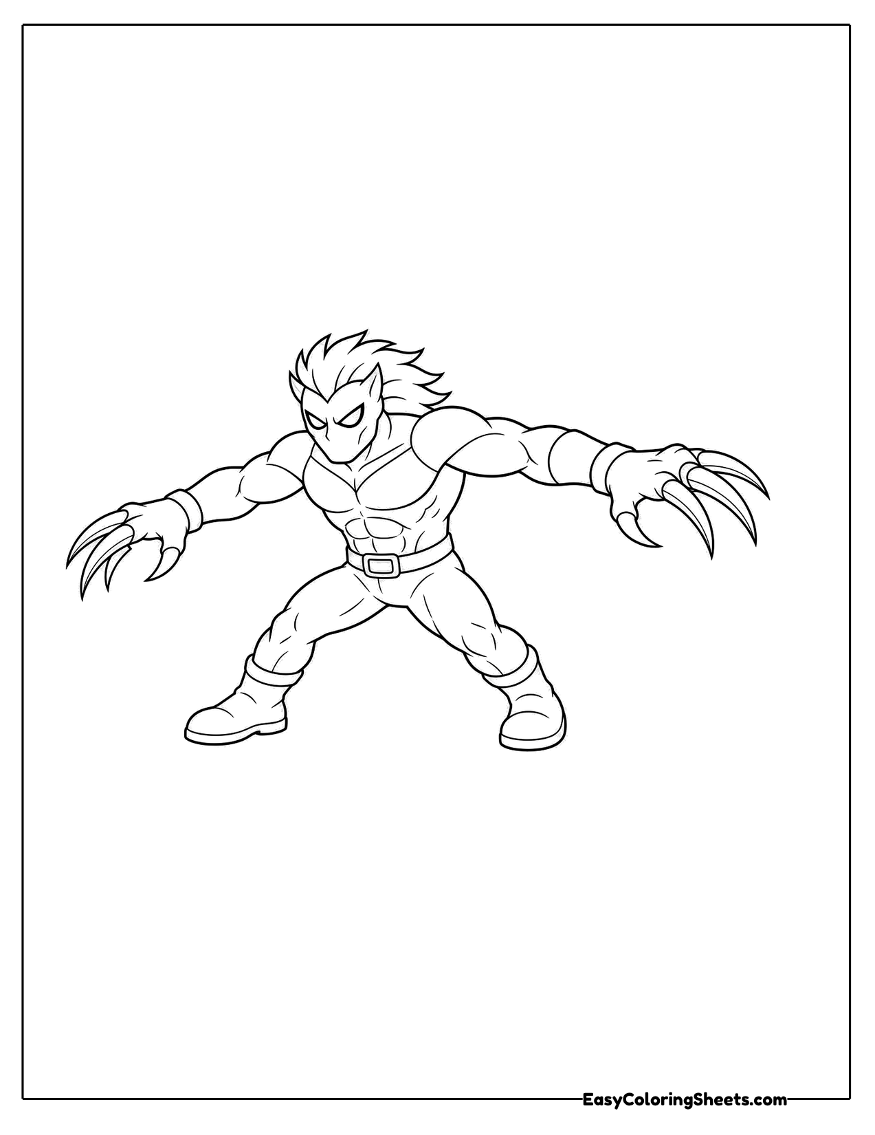 Hero leaping with claws out