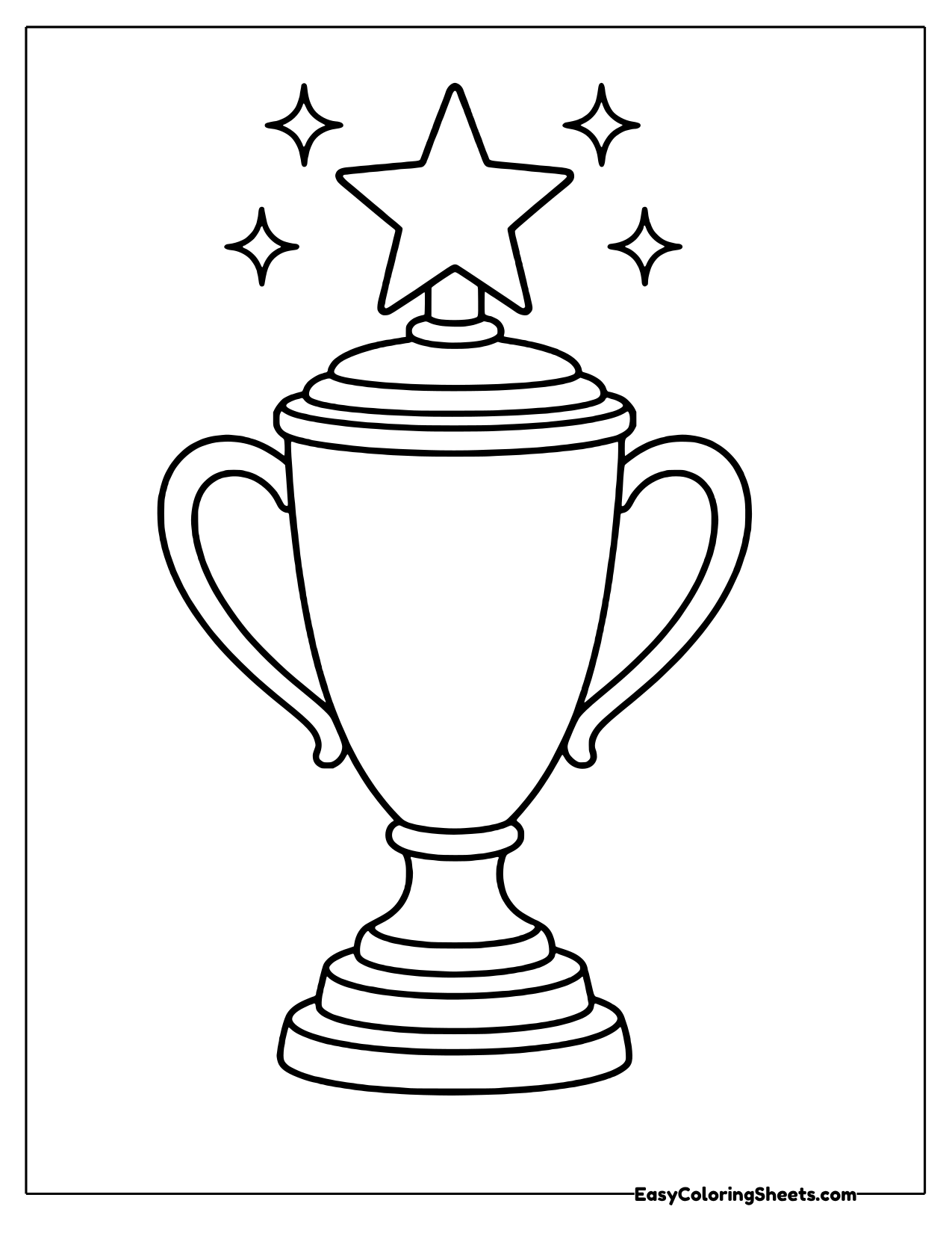 Trophy cup topped with a star