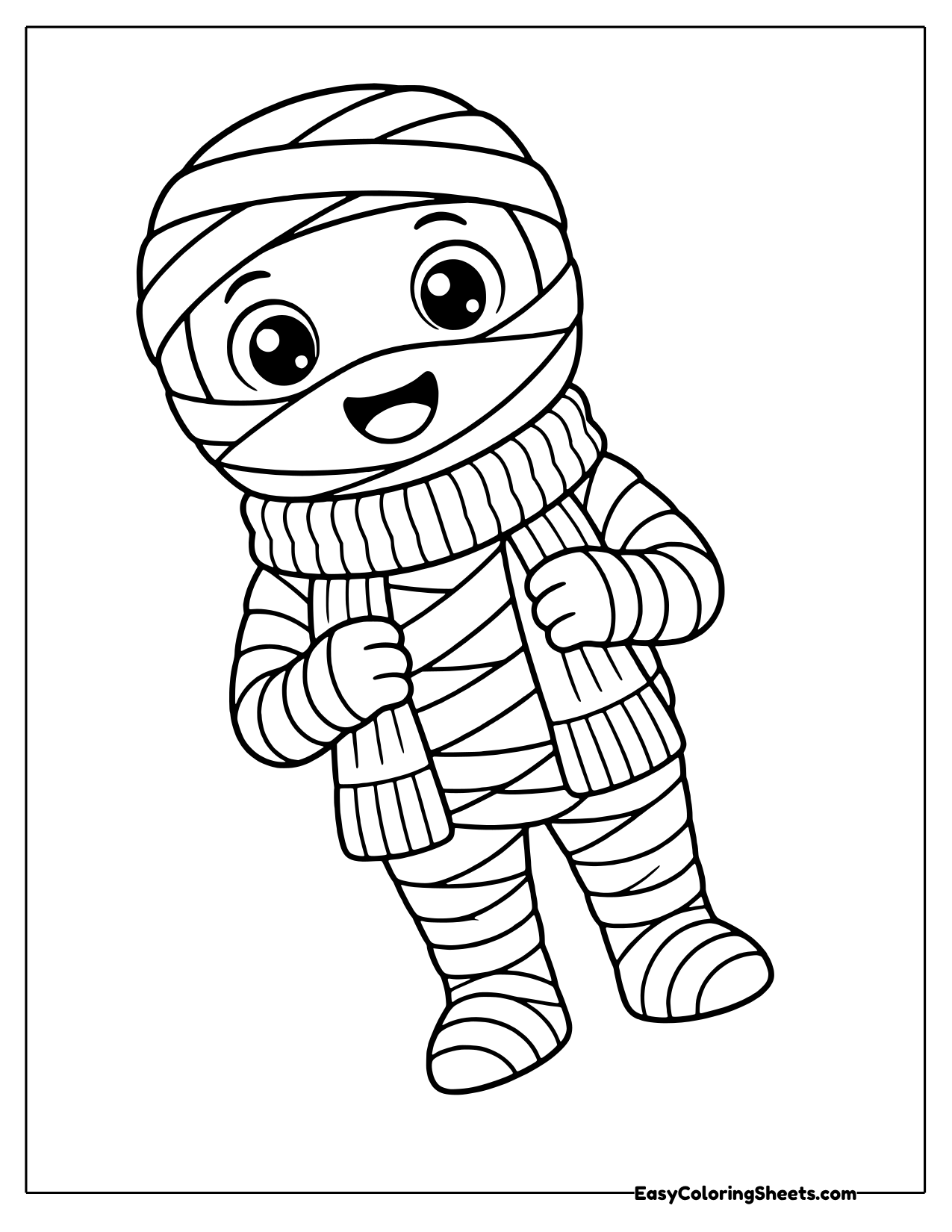 Mummy wearing a cozy knit scarf