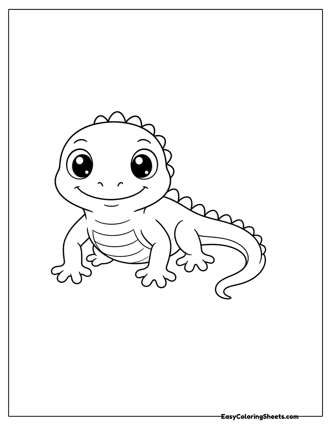 Lizard with a striped belly and spiky back
