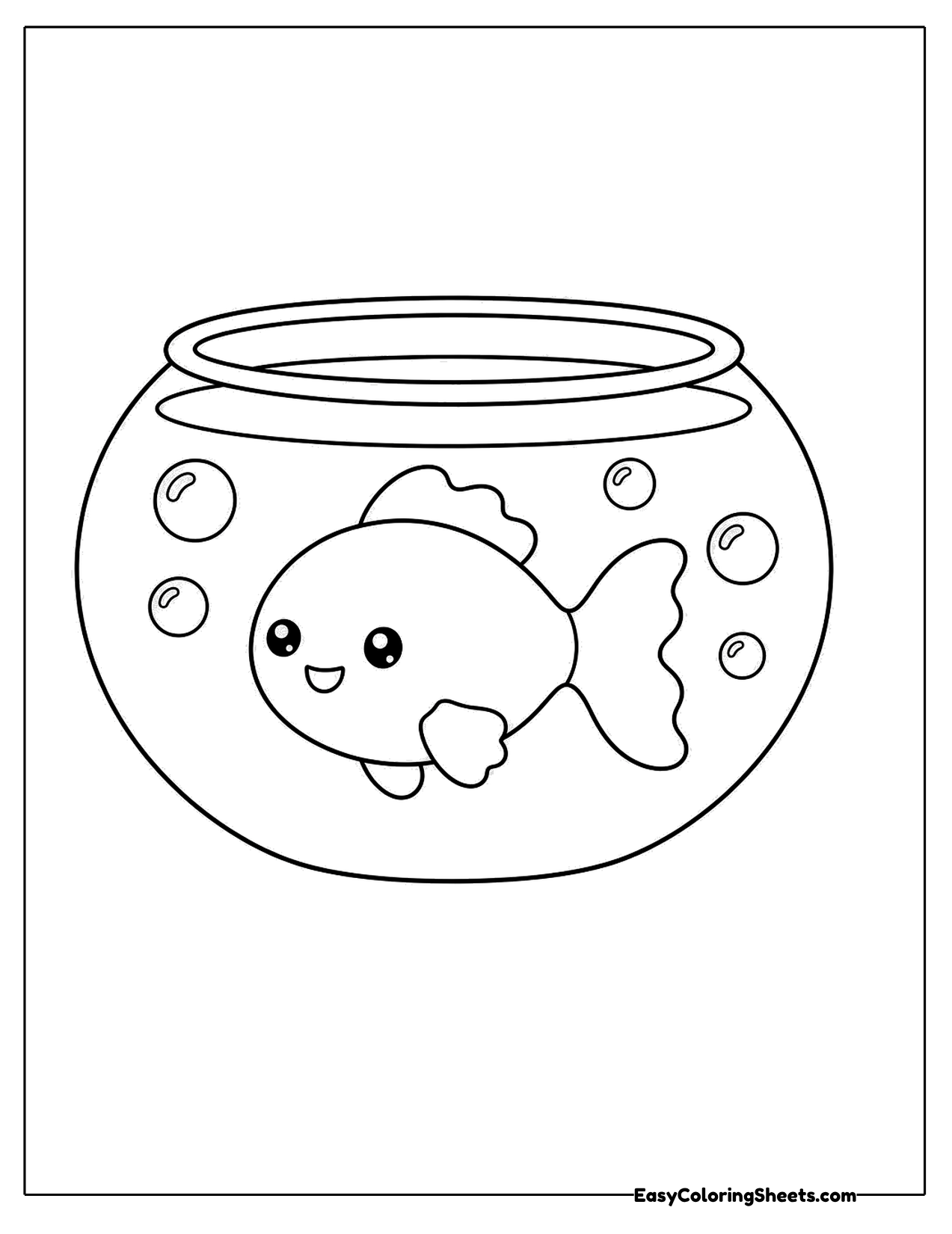 Goldfish swimming inside a round glass fishbowl