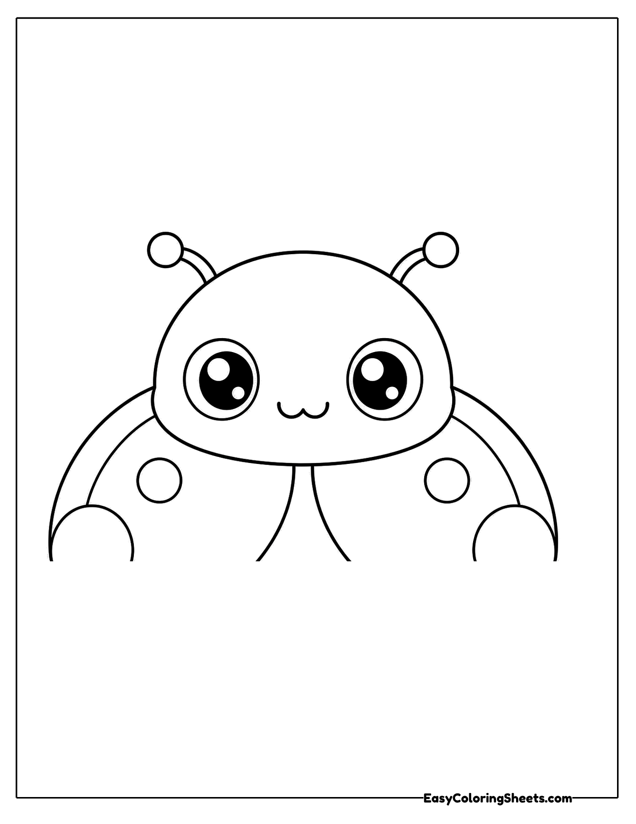 Close up of a ladybug face peeking up