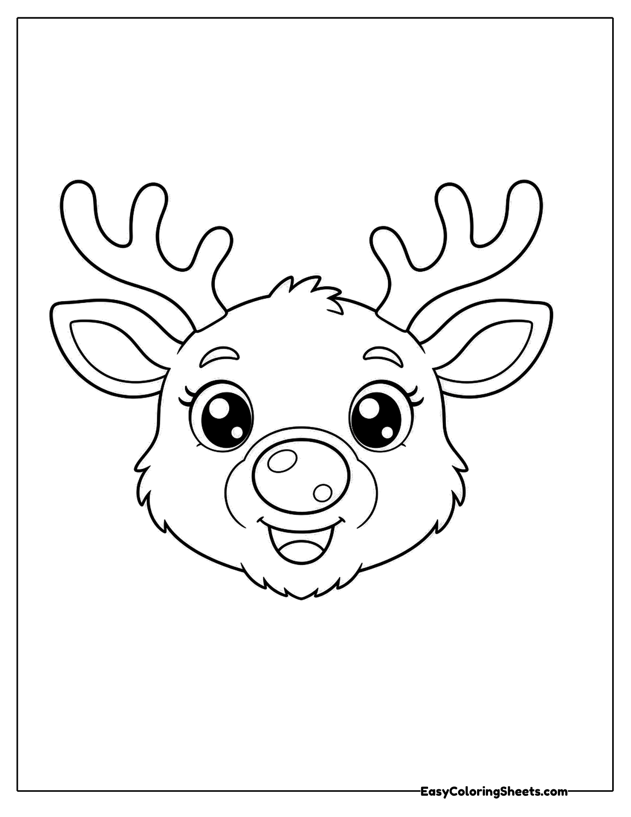 Reindeer face with a big red nose
