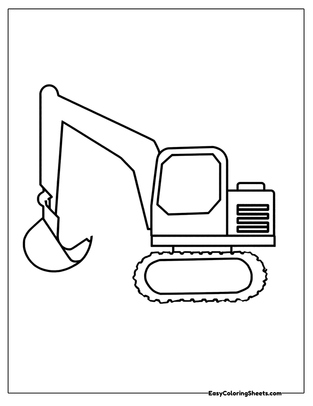 Easy big excavator outline