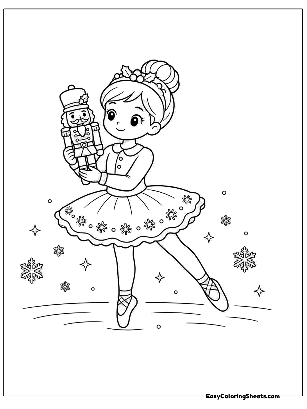 Inspired by Tchaikovsky's famous ballet, this page brings the nutcracker onto the stage.