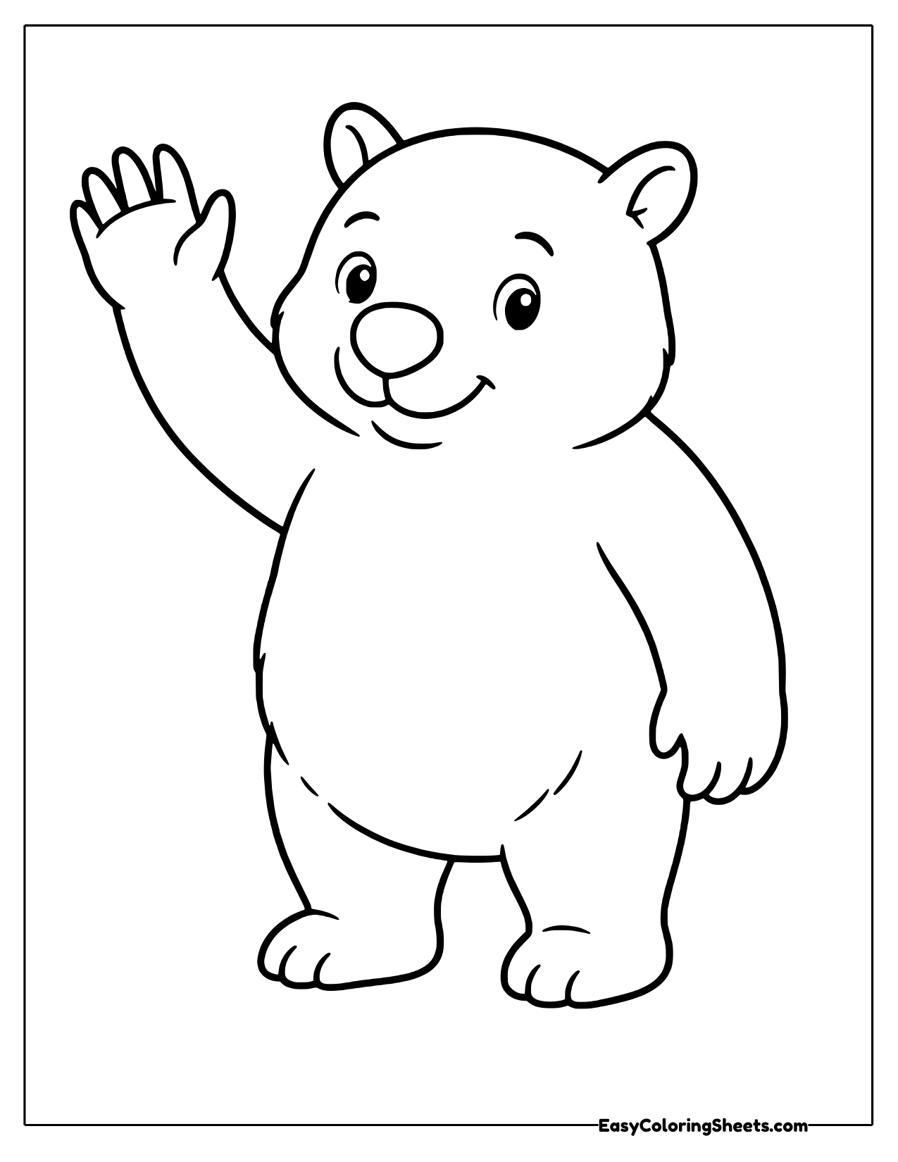 Wombat waving one paw hello