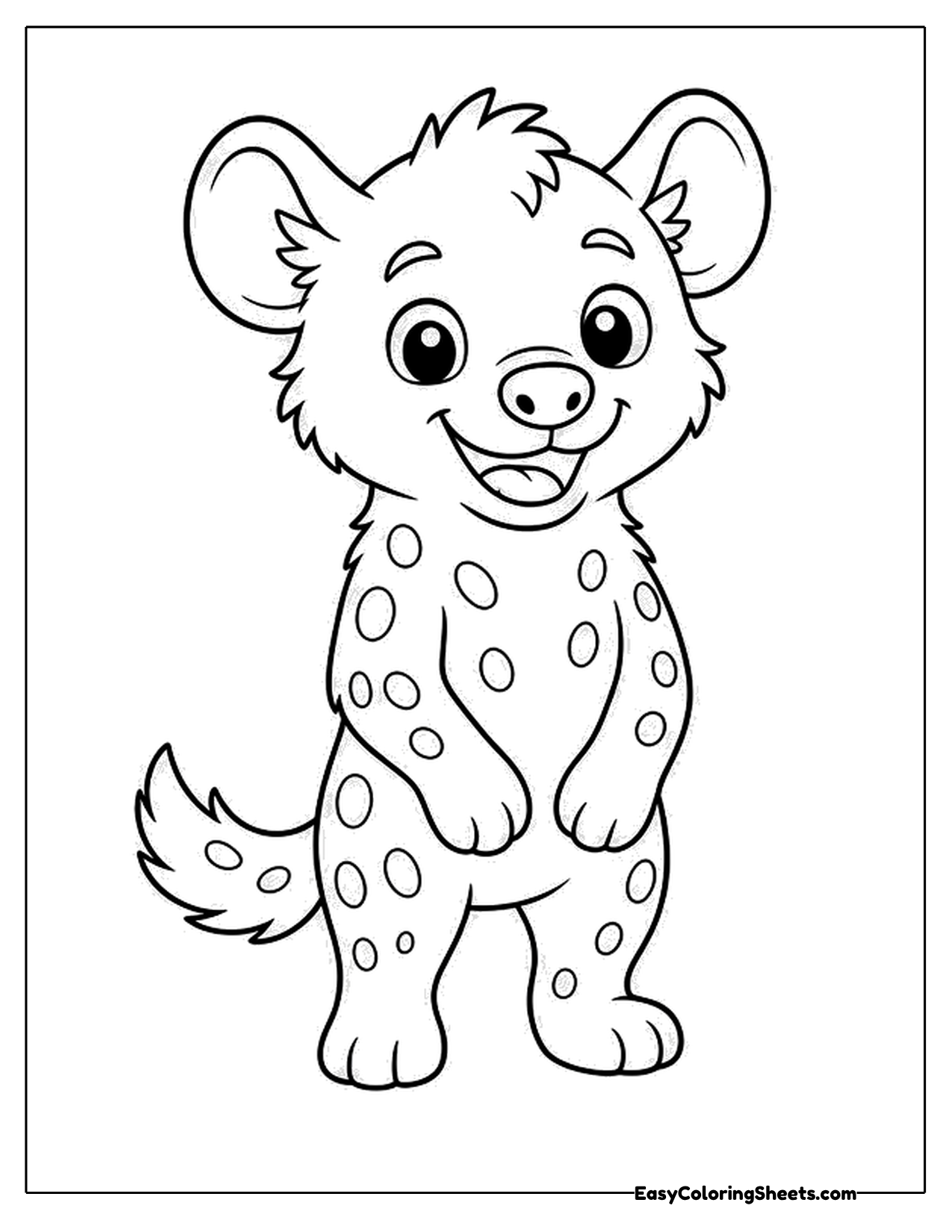 Cartoon hyena standing on its back legs